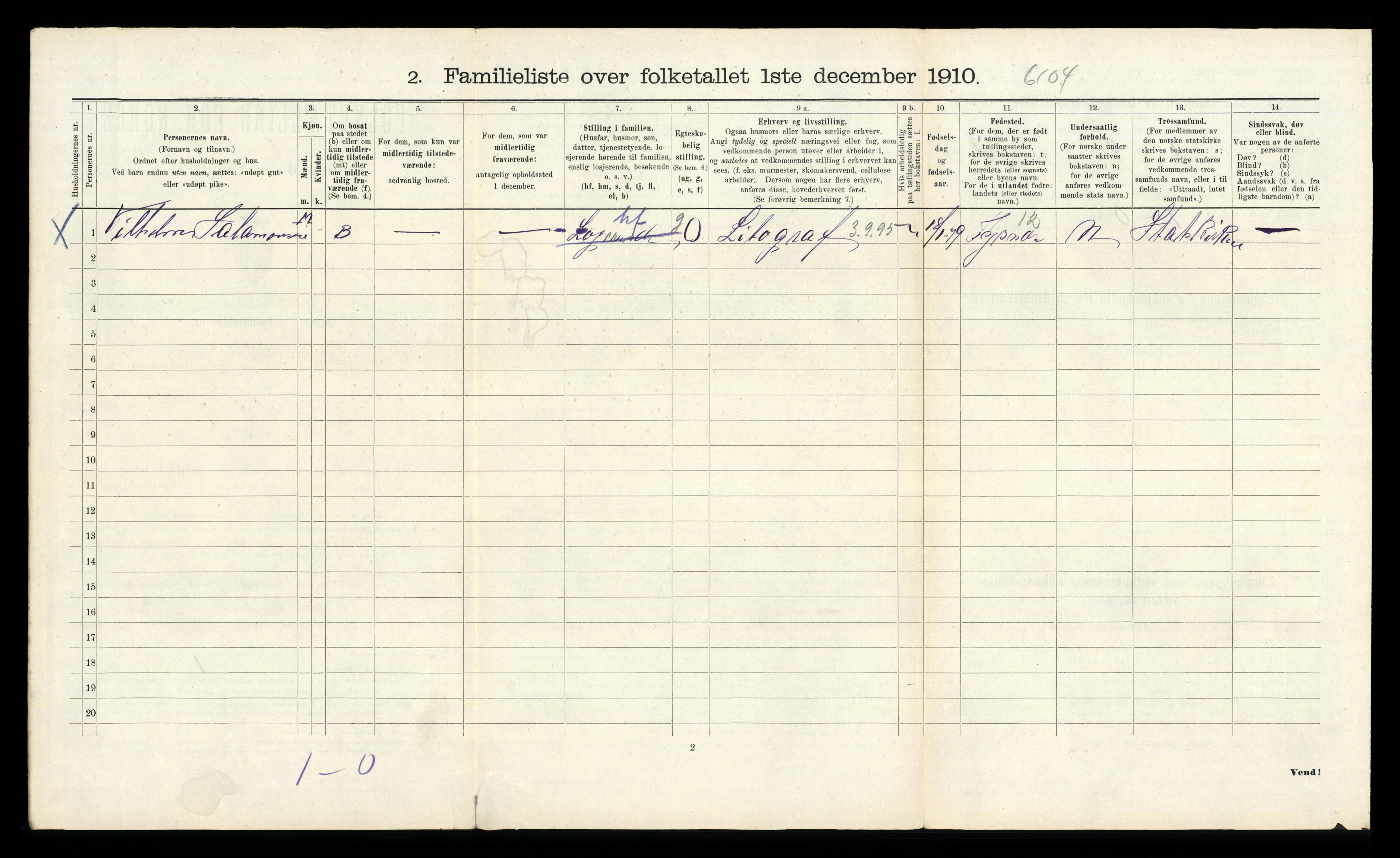 RA, 1910 census for Bergen, 1910, p. 9838