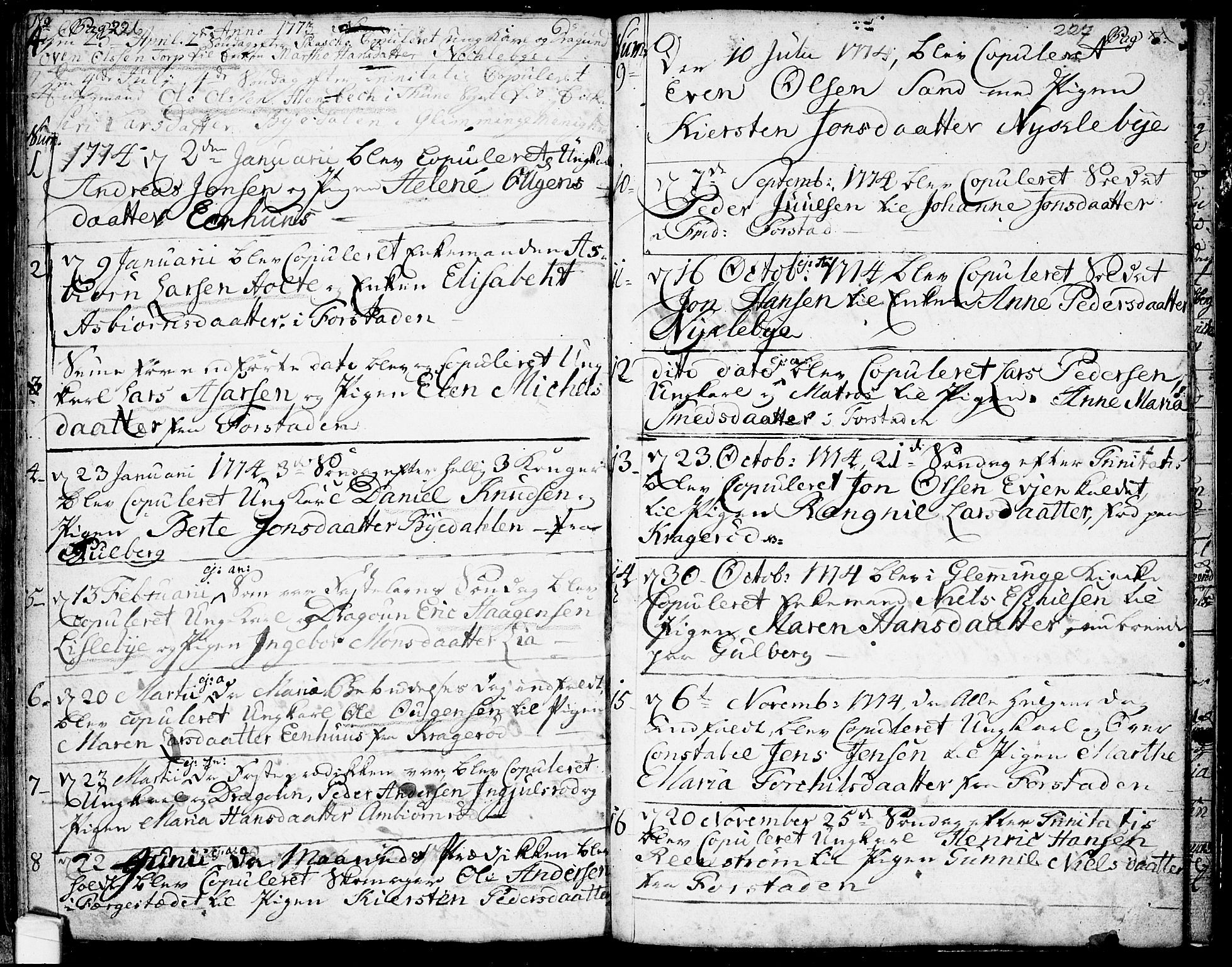 Glemmen prestekontor Kirkebøker, AV/SAO-A-10908/F/Fa/L0002: Parish register (official) no. 2, 1771-1803, p. 226-227