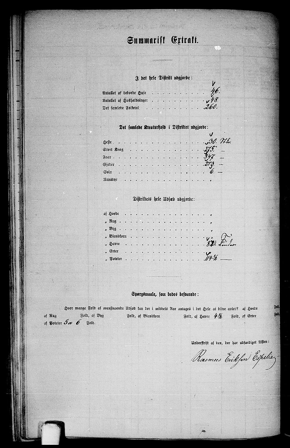 RA, 1865 census for Hamre, 1865, p. 199