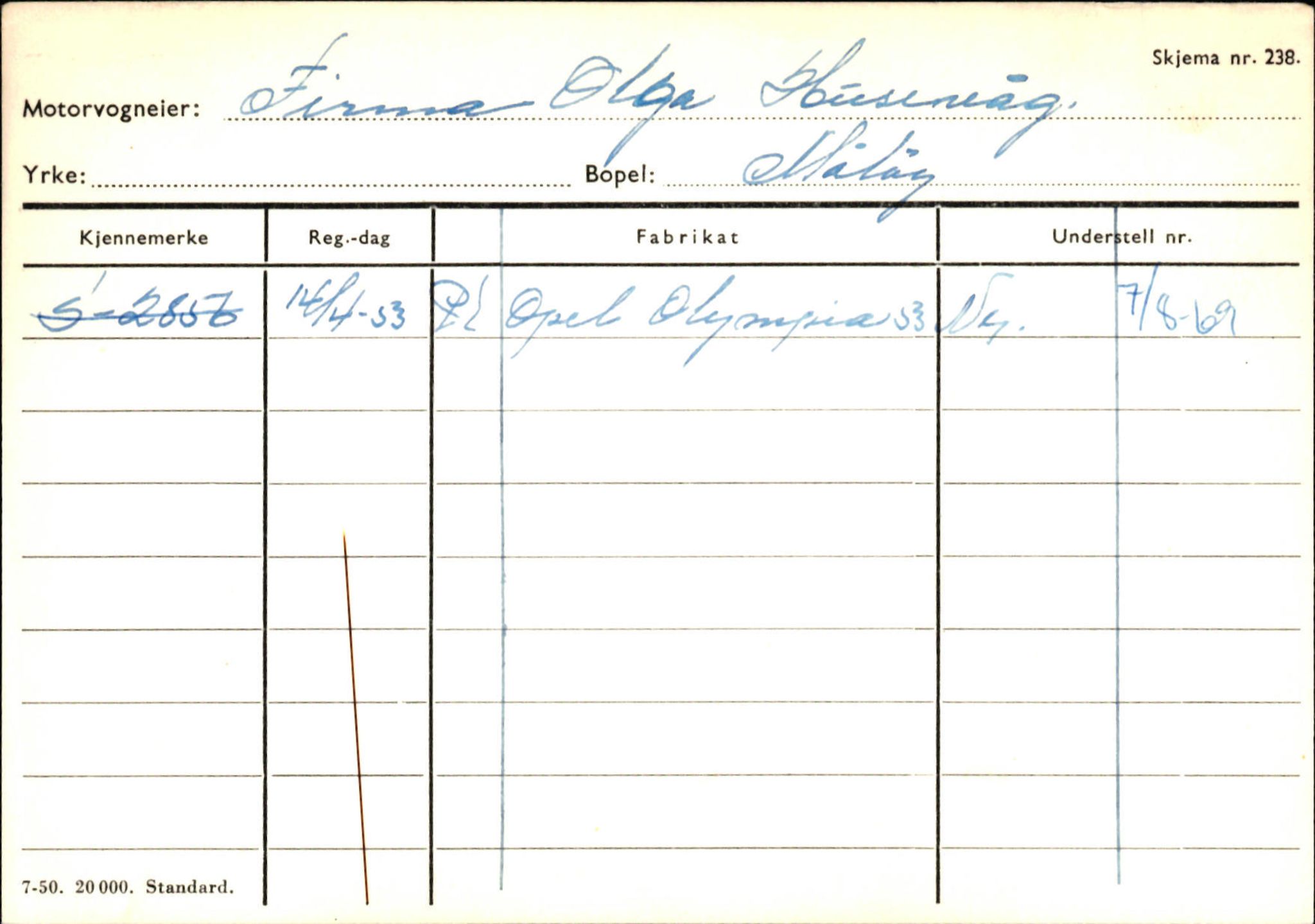 Statens vegvesen, Sogn og Fjordane vegkontor, AV/SAB-A-5301/4/F/L0144: Registerkort Vågsøy A-R, 1945-1975, p. 1179