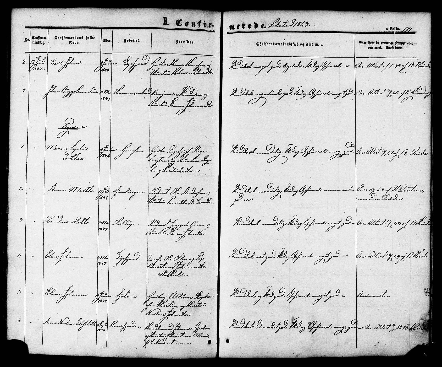 Ministerialprotokoller, klokkerbøker og fødselsregistre - Nordland, AV/SAT-A-1459/810/L0147: Parish register (official) no. 810A08 /2, 1862-1874, p. 177