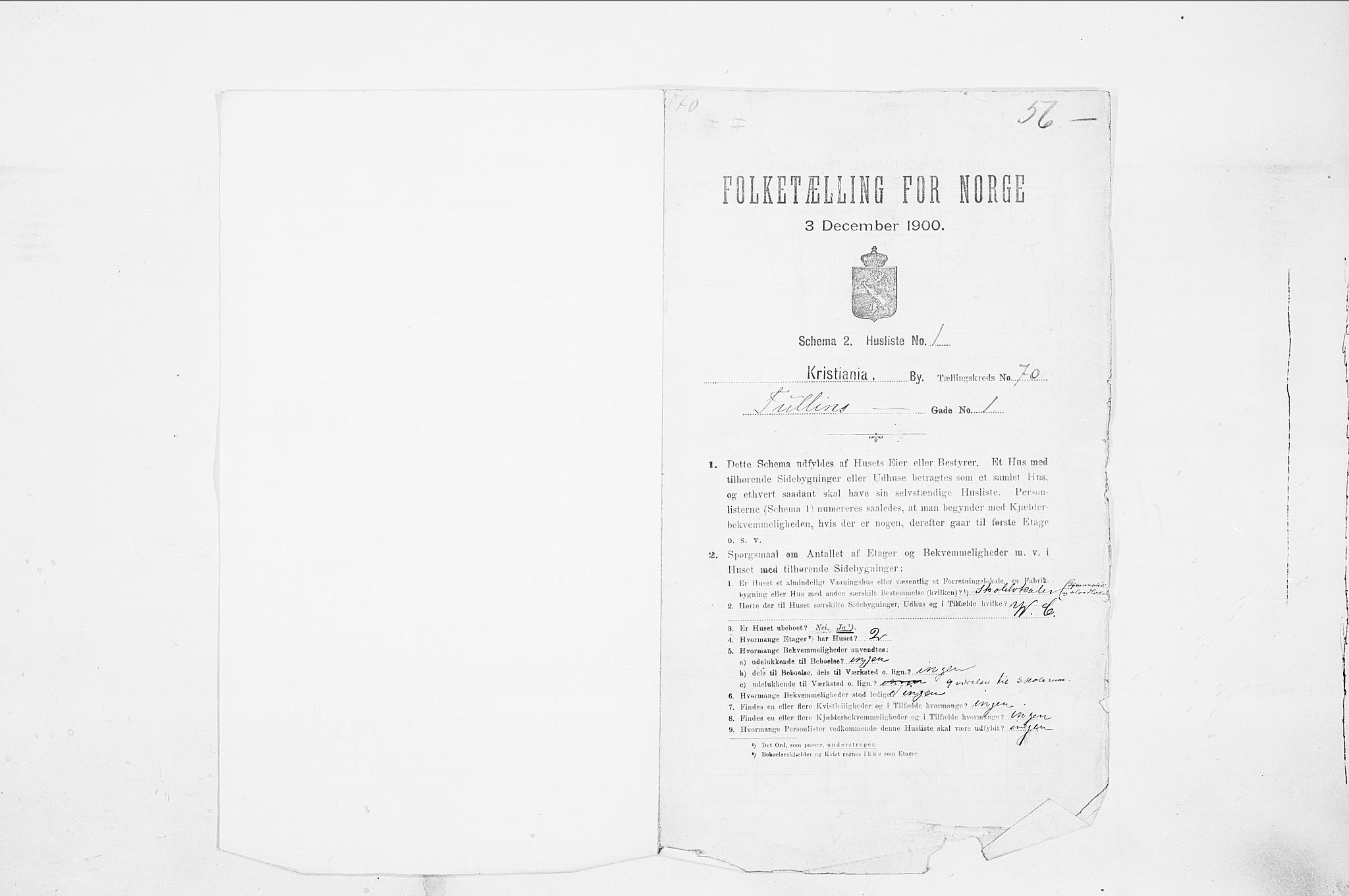 SAO, 1900 census for Kristiania, 1900, p. 105453