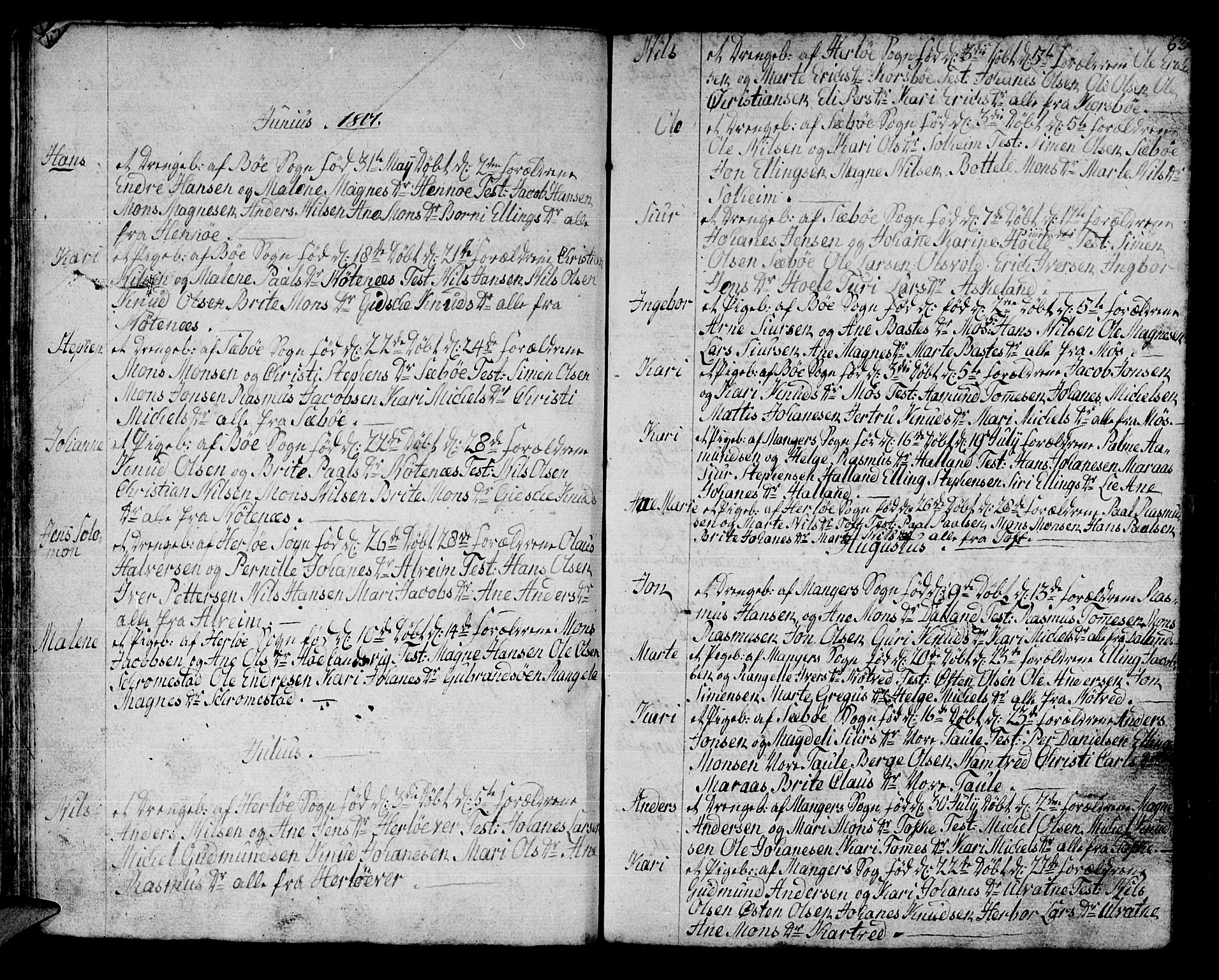 Manger sokneprestembete, SAB/A-76801/H/Haa: Parish register (official) no. A 2, 1792-1815, p. 63