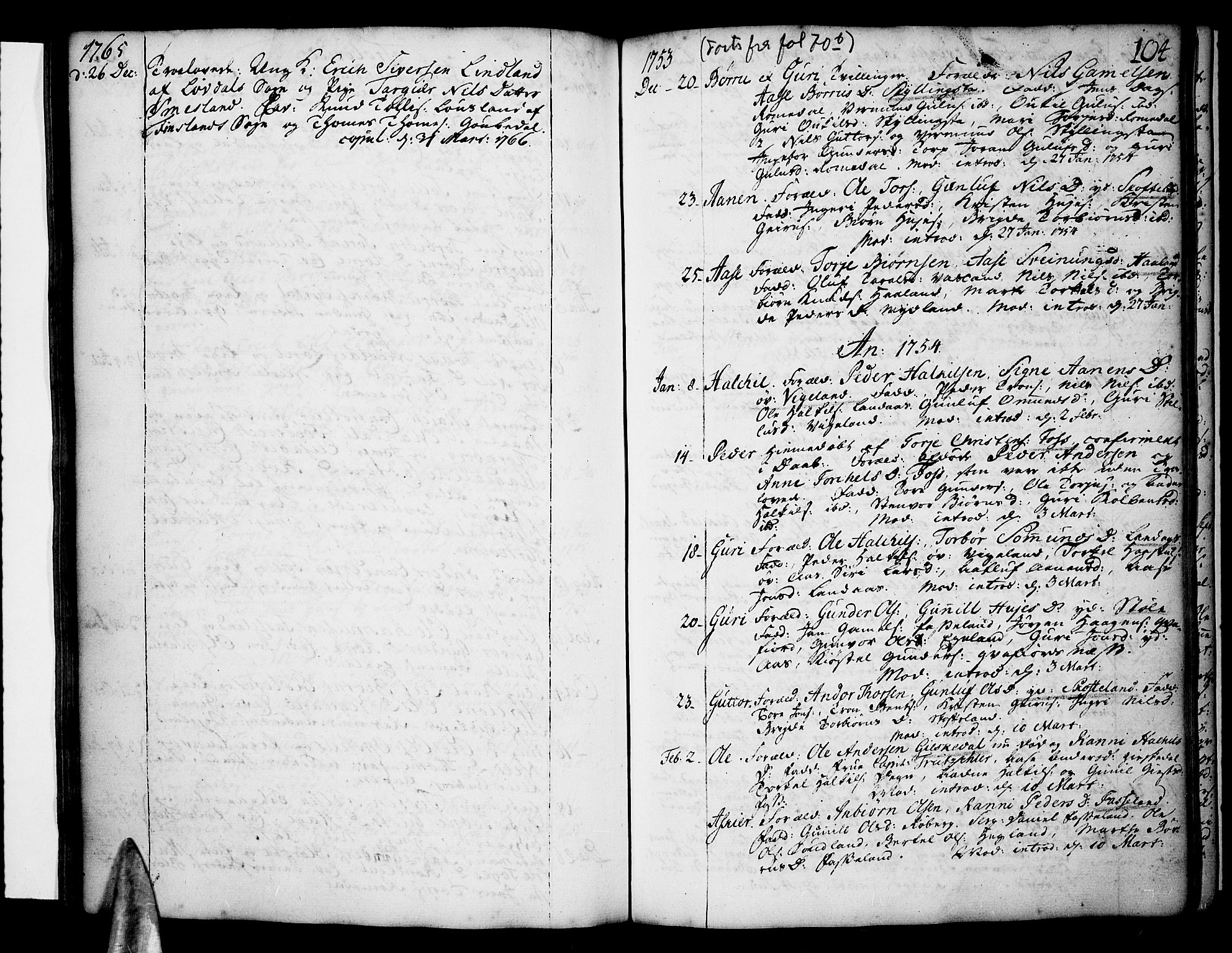 Sør-Audnedal sokneprestkontor, SAK/1111-0039/F/Fa/Fab/L0001: Parish register (official) no. A 1 /1, 1726-1766, p. 104