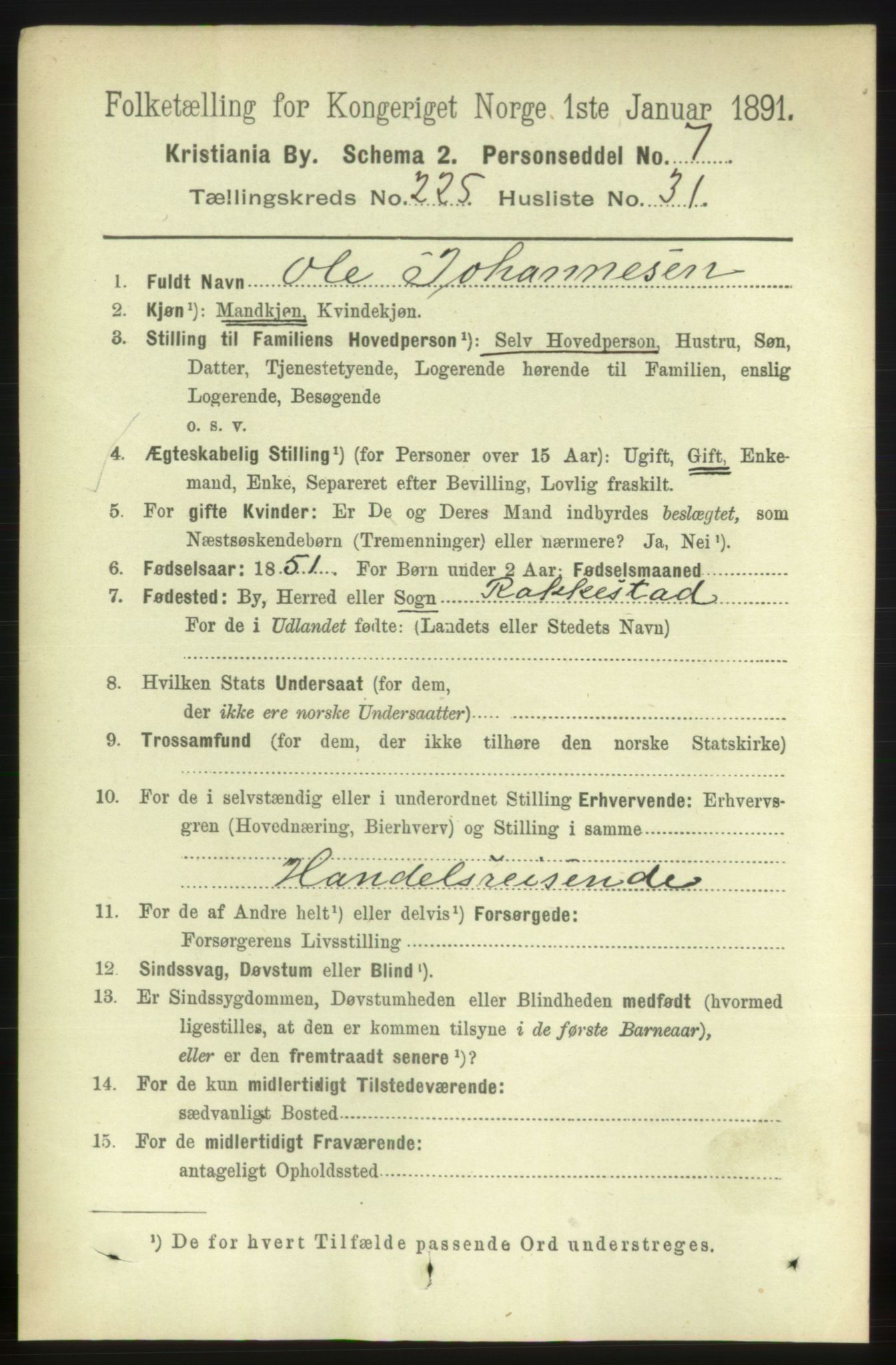 RA, 1891 census for 0301 Kristiania, 1891, p. 137211