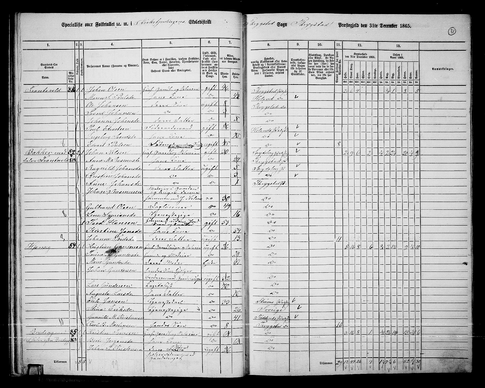 RA, 1865 census for Trøgstad, 1865, p. 30