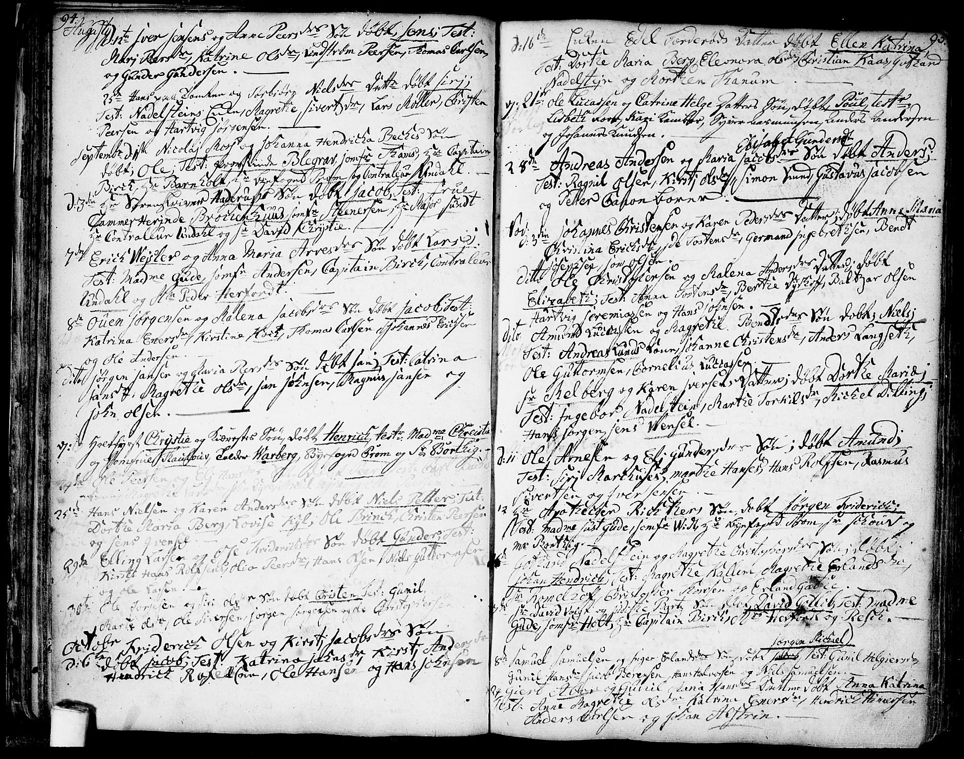 Moss prestekontor Kirkebøker, AV/SAO-A-2003/F/Fa/L0002: Parish register (official) no. I 2, 1753-1779, p. 94-95