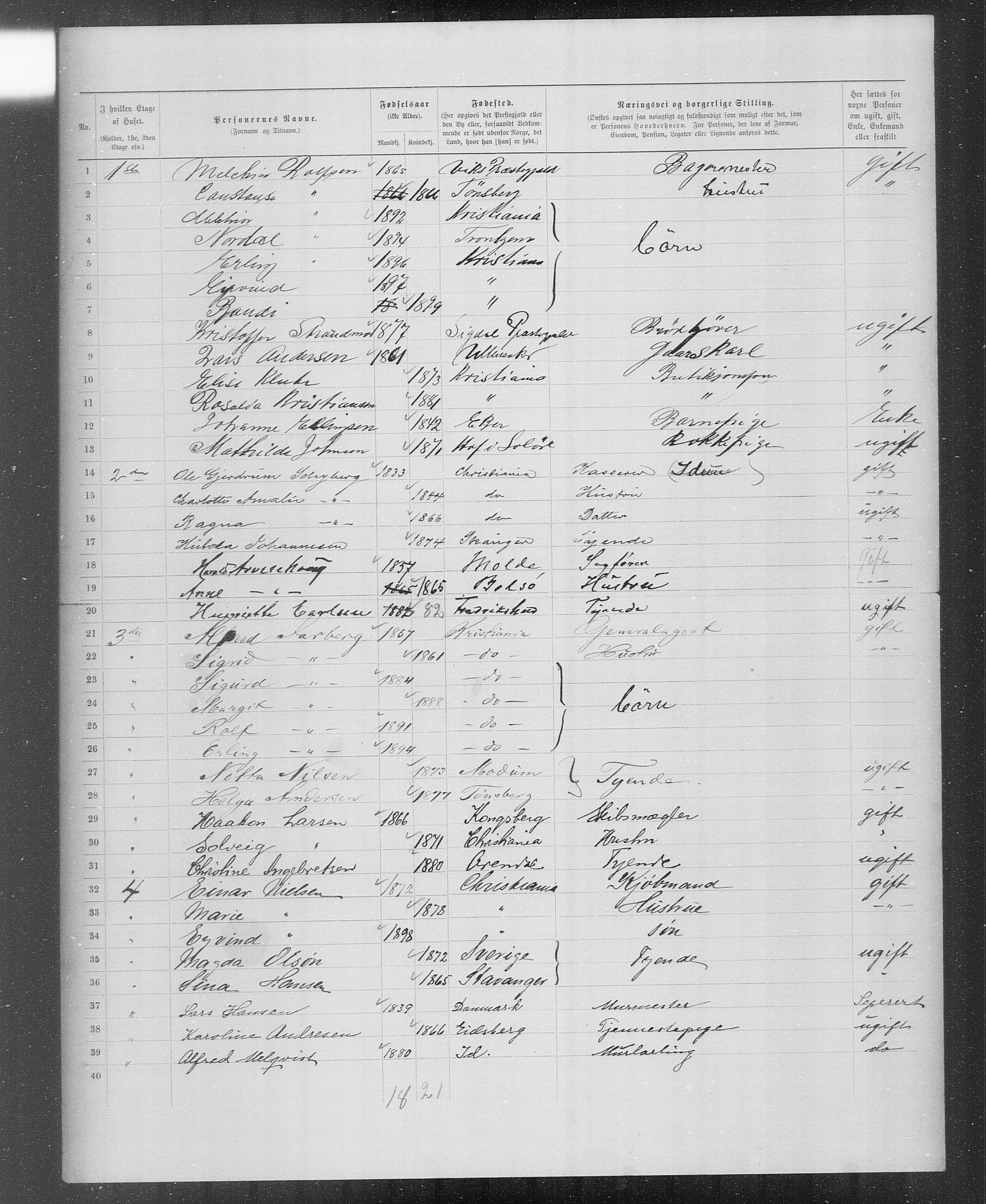 OBA, Municipal Census 1899 for Kristiania, 1899, p. 4411