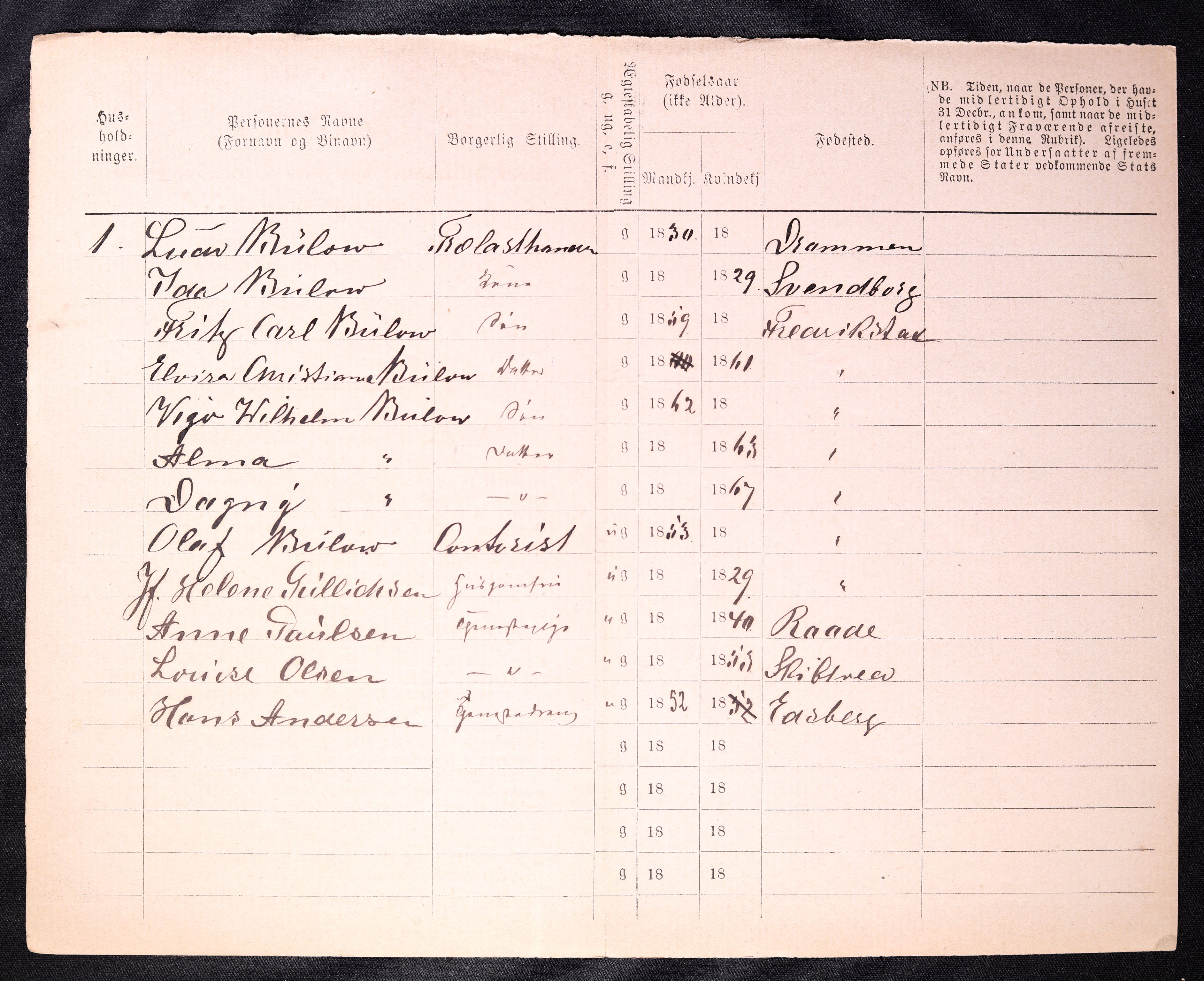 RA, 1870 census for 0103 Fredrikstad, 1870, p. 1080