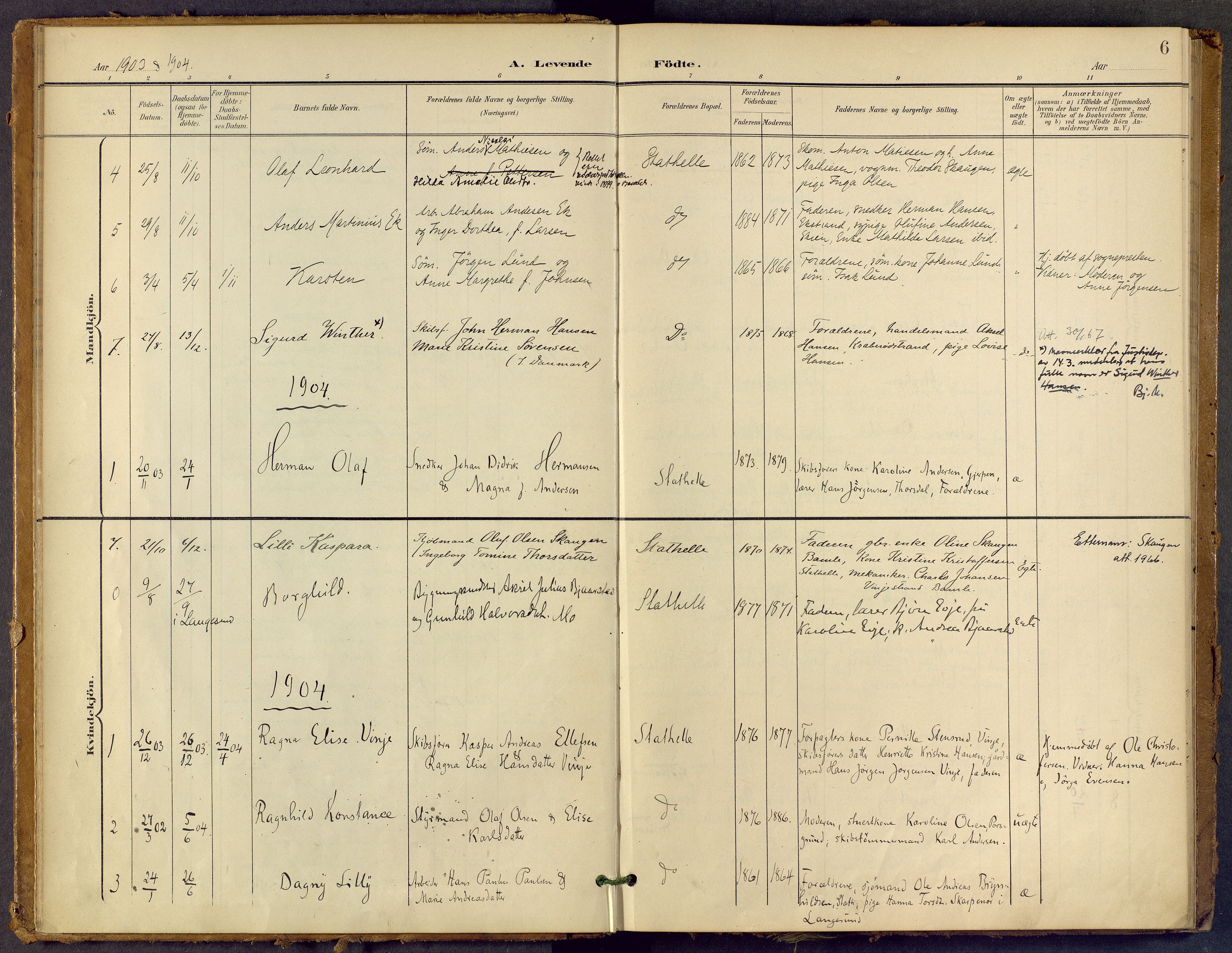 Bamble kirkebøker, SAKO/A-253/F/Fb/L0002: Parish register (official) no. II 2, 1900-1921, p. 6