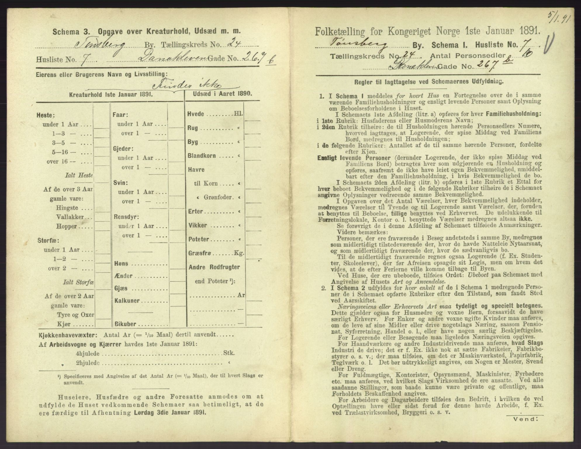 RA, 1891 census for 0705 Tønsberg, 1891, p. 780