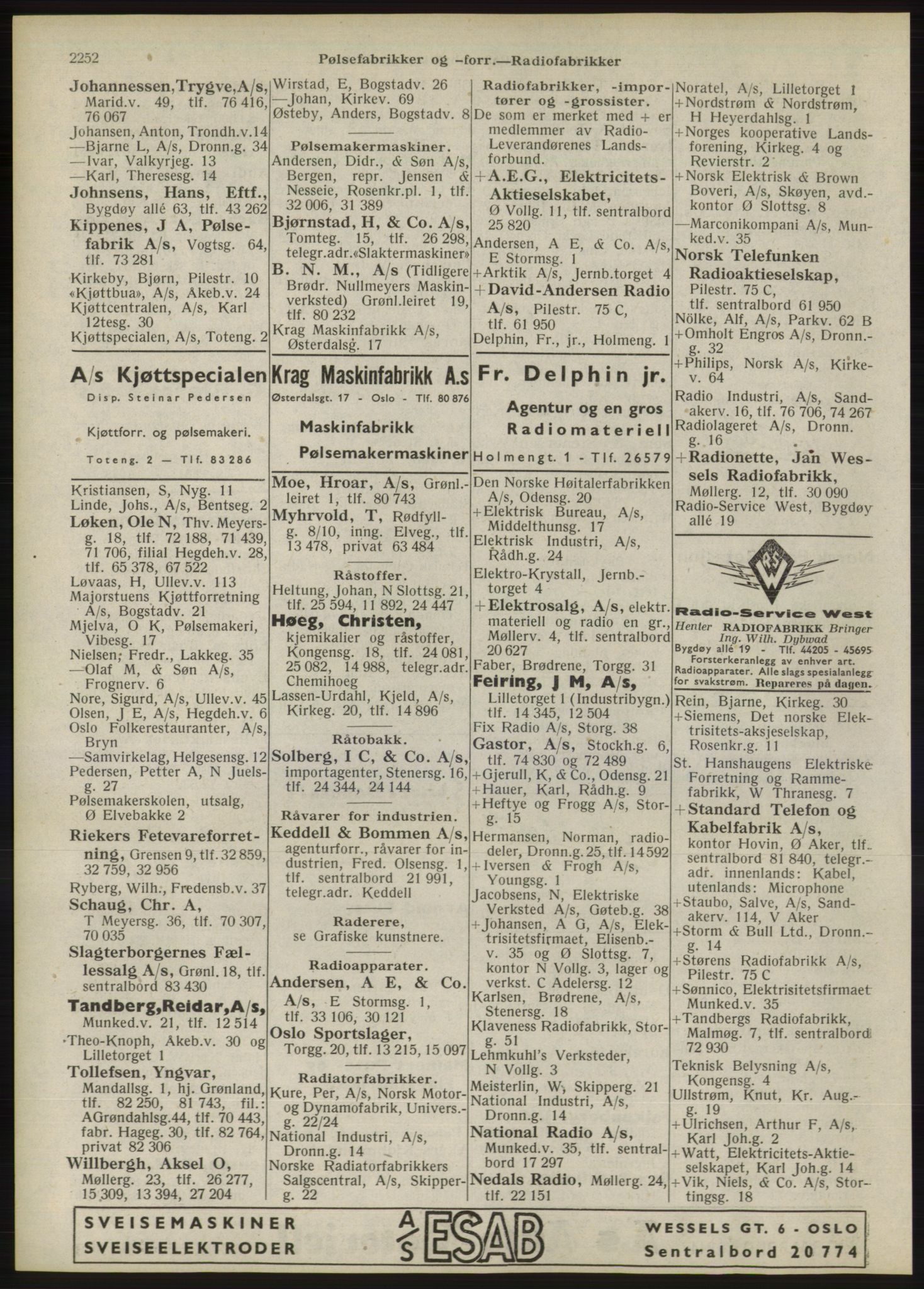 Kristiania/Oslo adressebok, PUBL/-, 1946, p. 2252