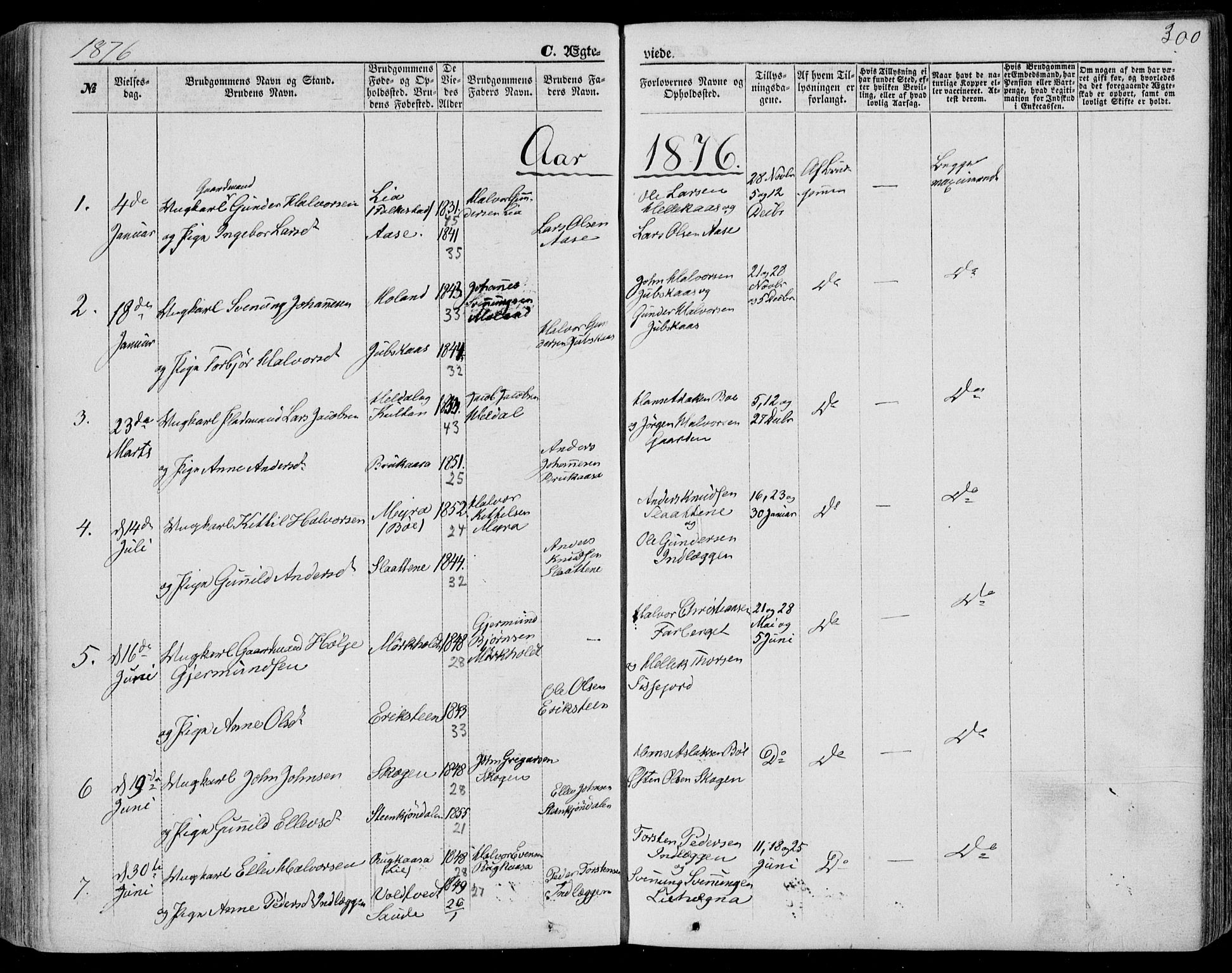 Bø kirkebøker, SAKO/A-257/F/Fa/L0009: Parish register (official) no. 9, 1862-1879, p. 300