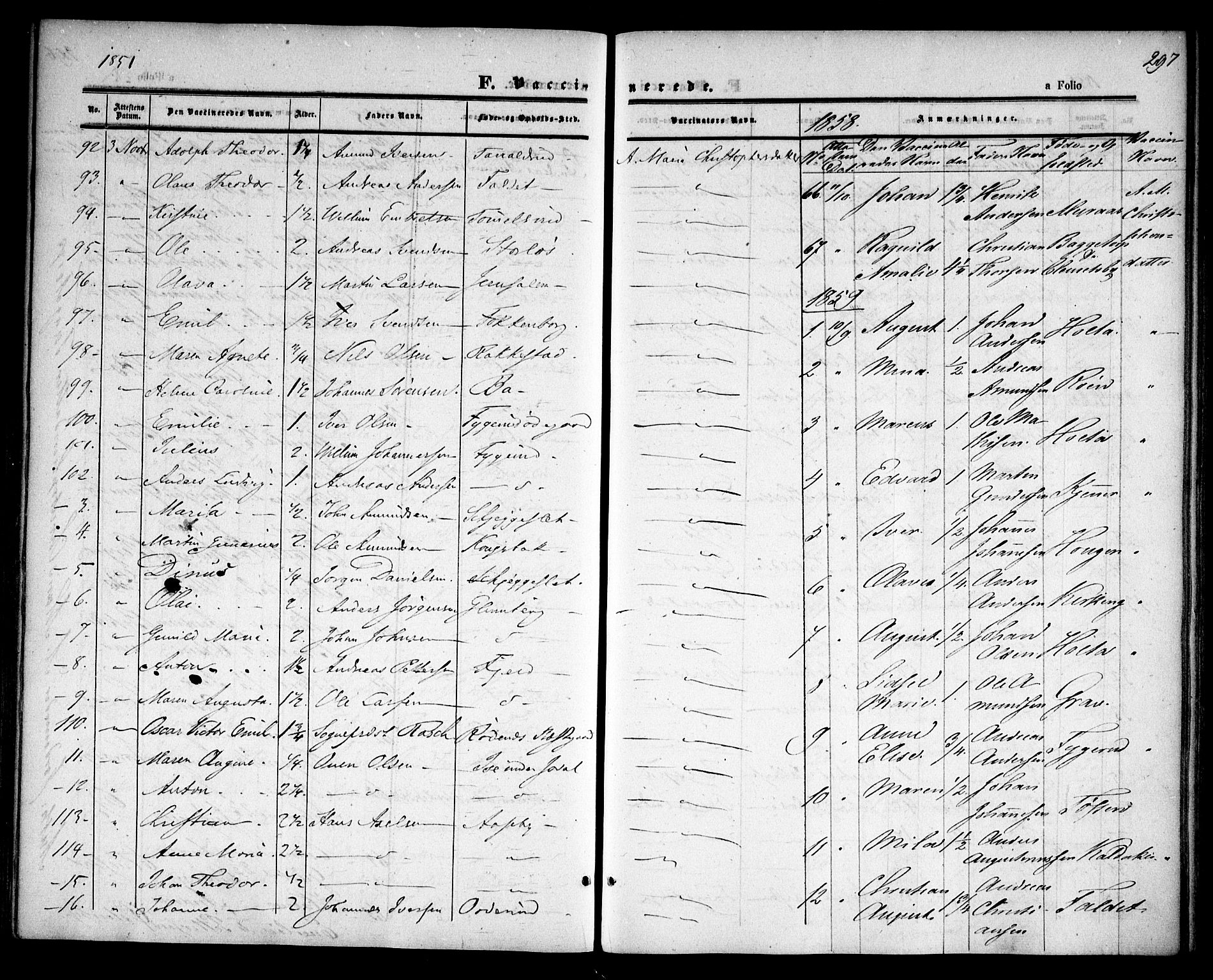 Rødenes prestekontor Kirkebøker, AV/SAO-A-2005/F/Fa/L0006: Parish register (official) no. I 6, 1850-1859, p. 297