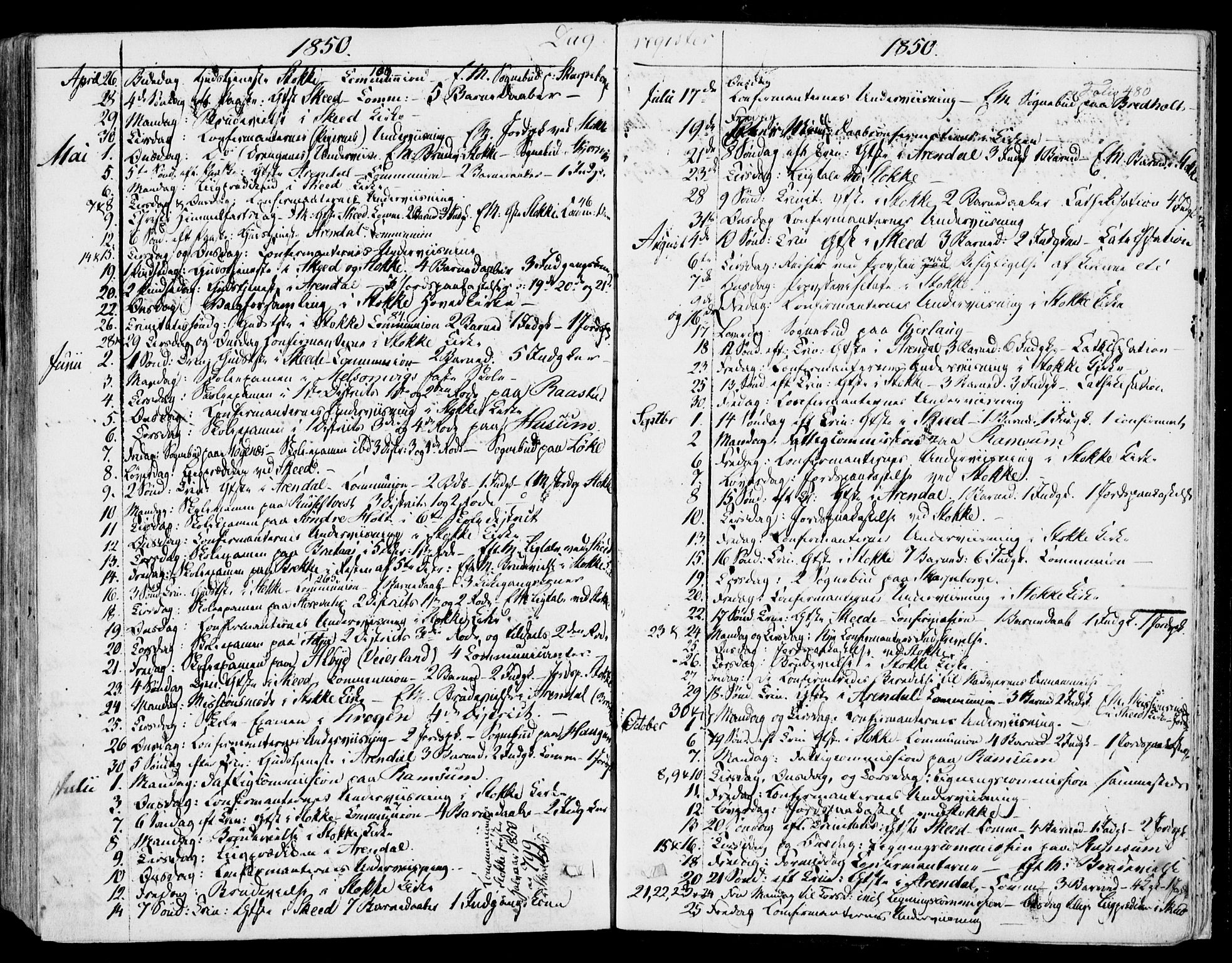 Stokke kirkebøker, AV/SAKO-A-320/F/Fa/L0007: Parish register (official) no. I 7, 1844-1857, p. 480