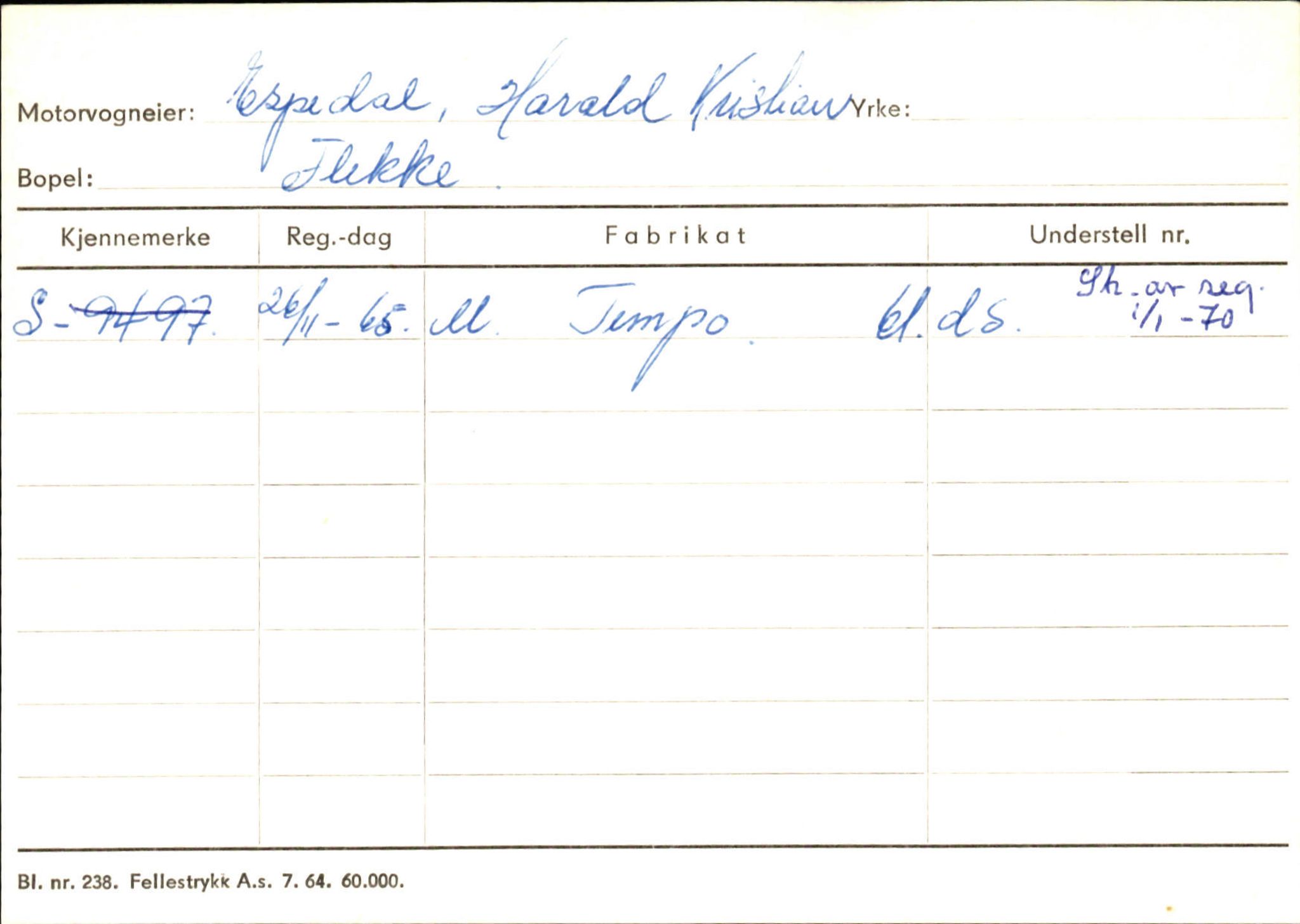 Statens vegvesen, Sogn og Fjordane vegkontor, AV/SAB-A-5301/4/F/L0125: Eigarregister Sogndal V-Å. Aurland A-Å. Fjaler A-N, 1945-1975, p. 1665