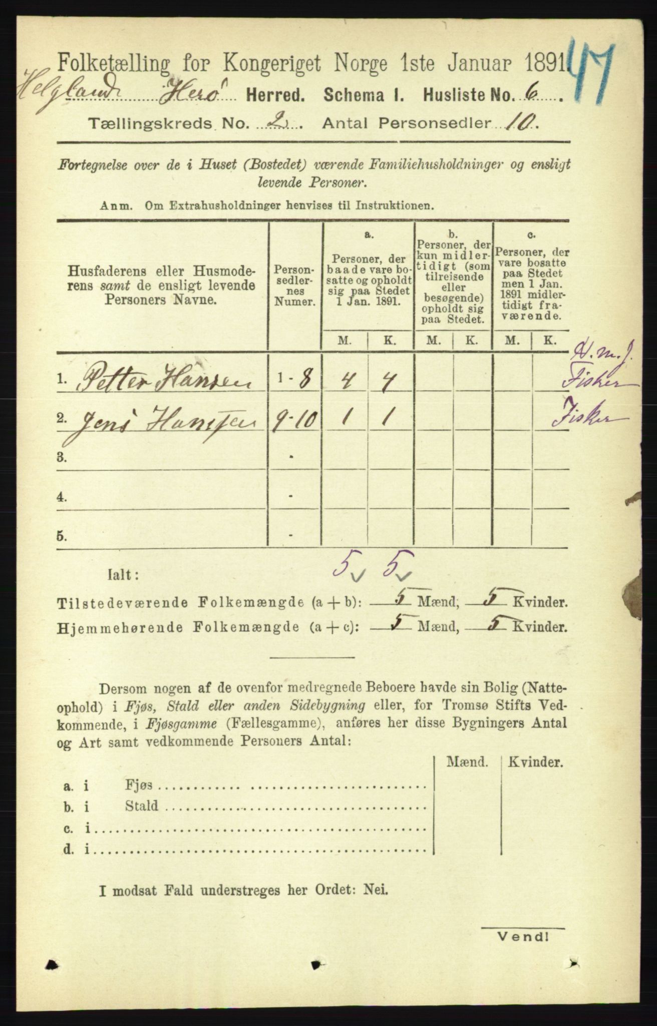 RA, 1891 census for 1818 Herøy, 1891, p. 204