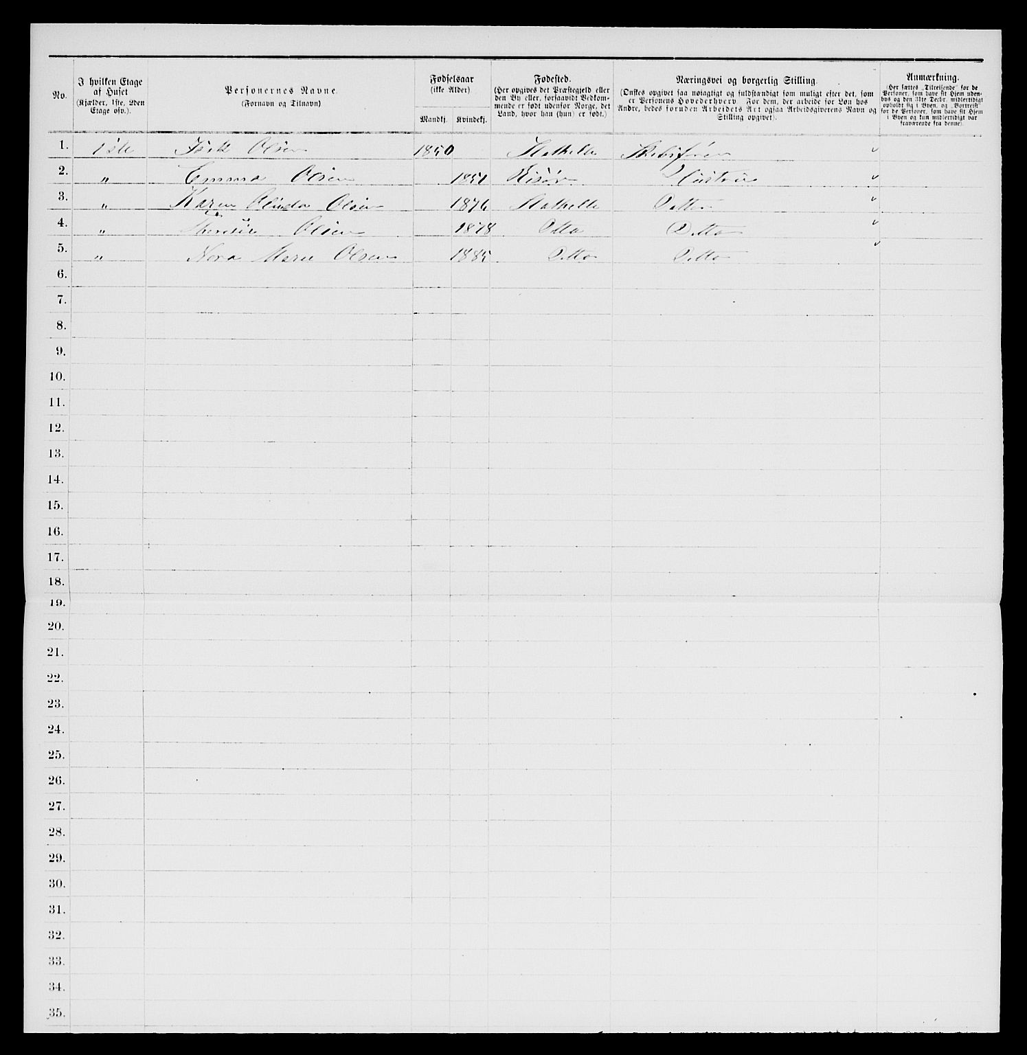 SAKO, 1885 census for 0803 Stathelle, 1885, p. 167