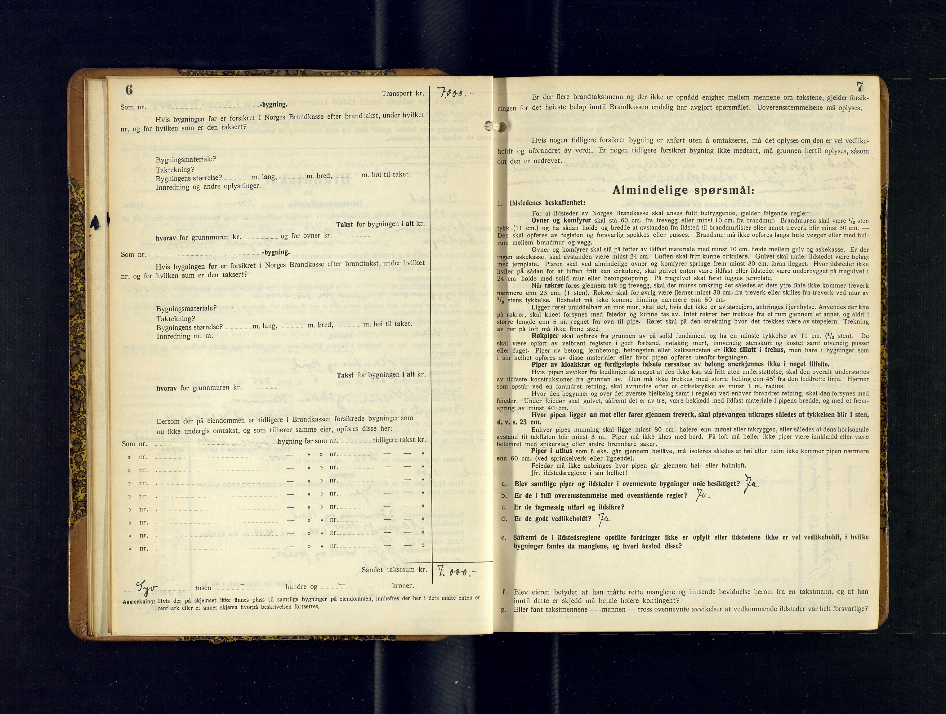 Ibestad lensmannskontor, AV/SATØ-S-1499/F/Fv/Fvh/L0285: Branntakstprotokoller, 1939-1942, p. 6-7