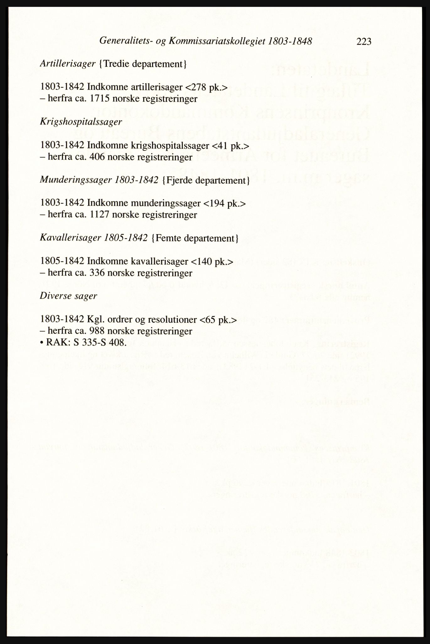 Publikasjoner utgitt av Arkivverket, PUBL/PUBL-001/A/0002: Erik Gøbel: NOREG, Tværregistratur over norgesrelevant materiale i Rigsarkivet i København (2000), 2000, p. 225