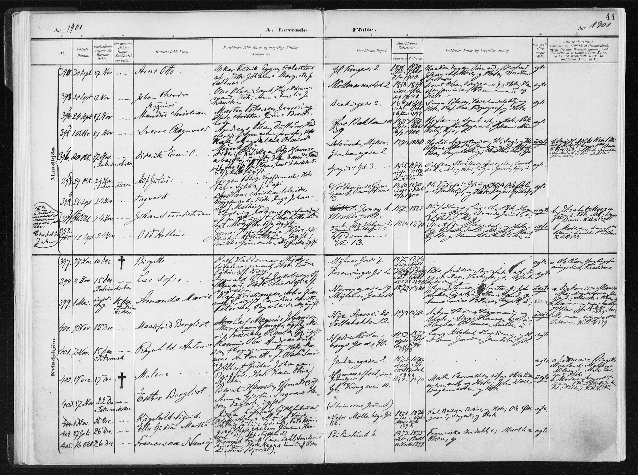 Ministerialprotokoller, klokkerbøker og fødselsregistre - Sør-Trøndelag, AV/SAT-A-1456/604/L0199: Parish register (official) no. 604A20I, 1901-1906, p. 44