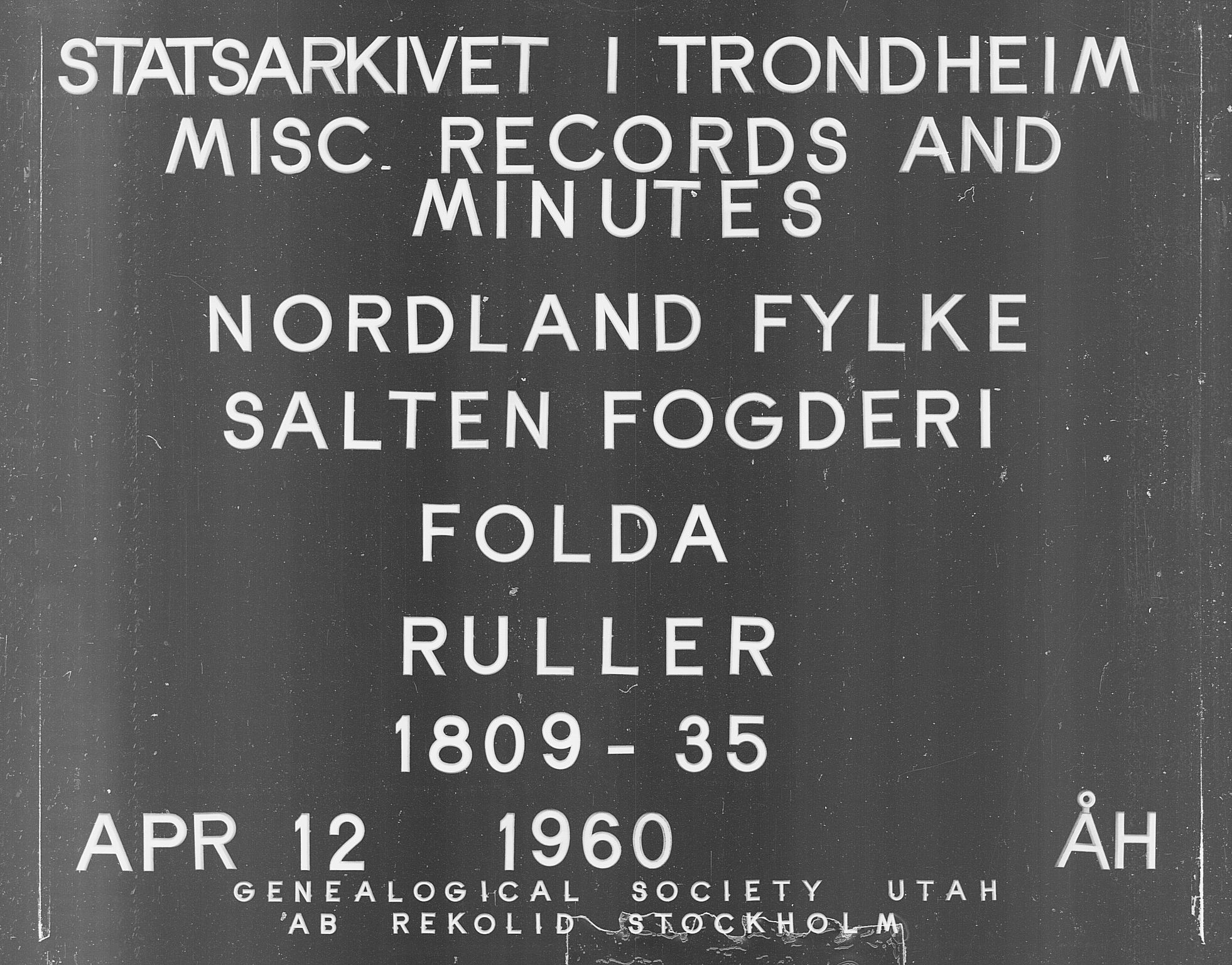 Fylkesmannen i Nordland, SAT/A-0499/1.1/R/Ra/L0020: Innrulleringsmanntall for Folda, 1809-1835, p. 1