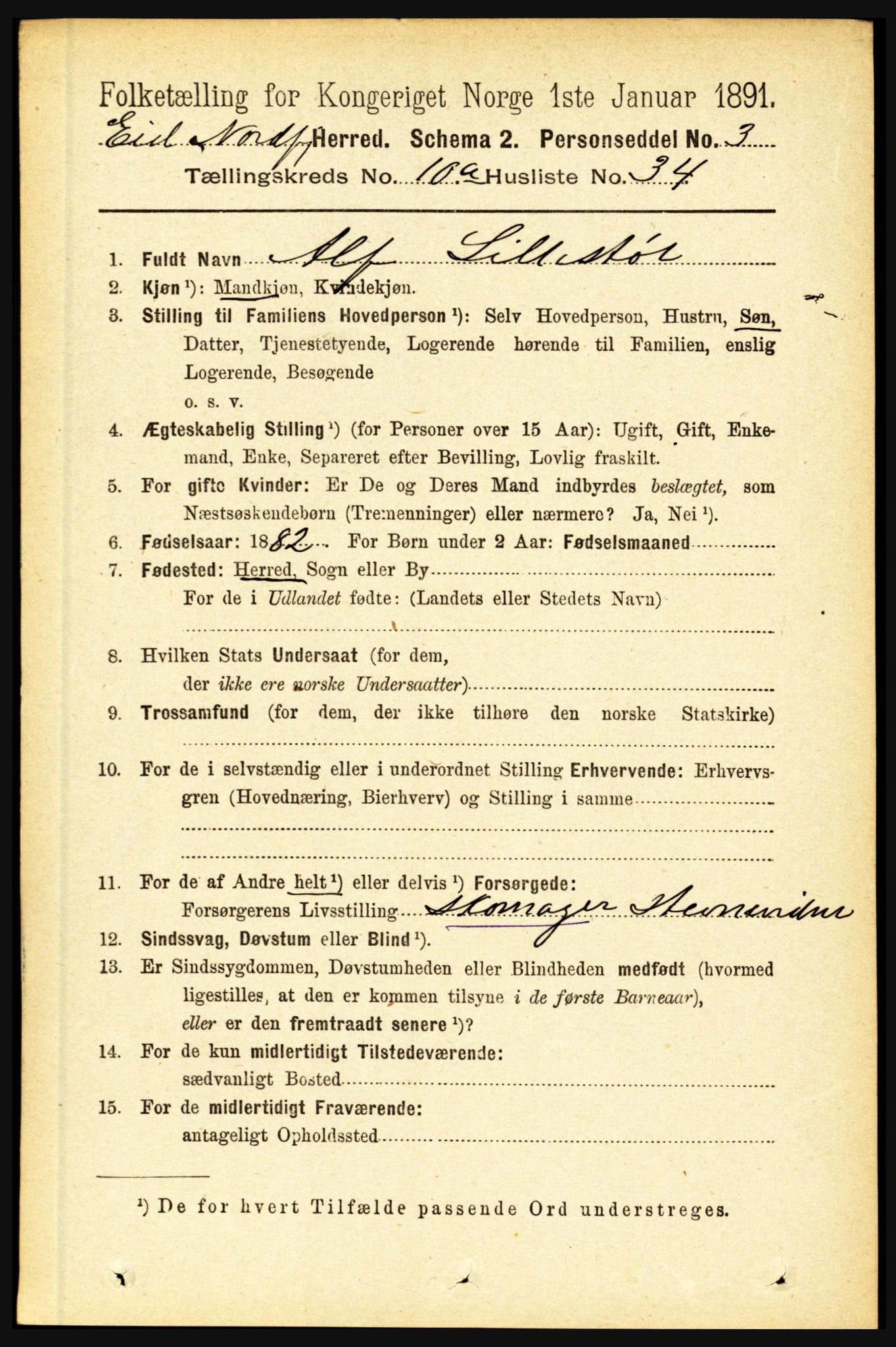 RA, 1891 census for 1443 Eid, 1891, p. 3001