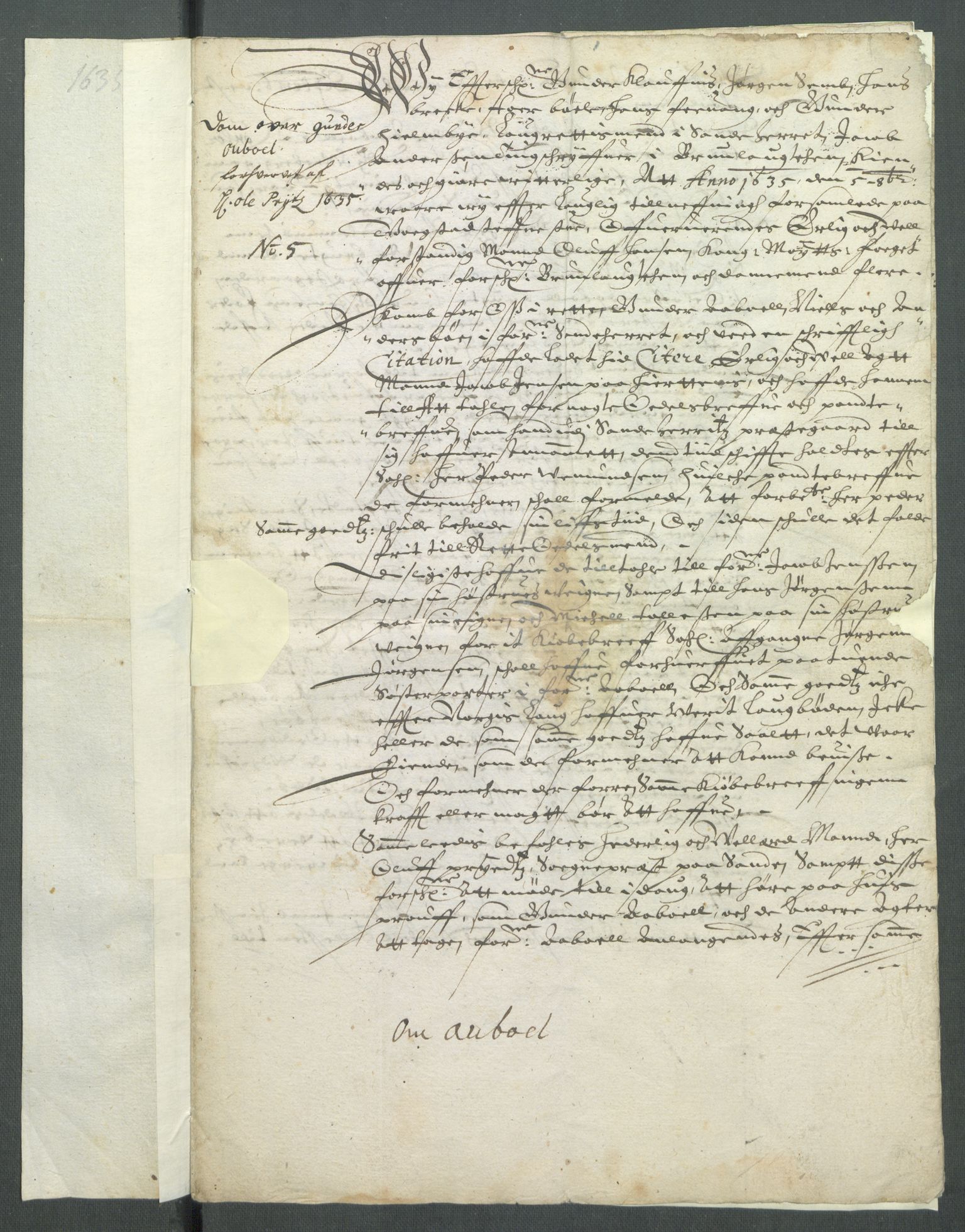 Riksarkivets diplomsamling, AV/RA-EA-5965/F02/L0148: Dokumenter, 1635, p. 42