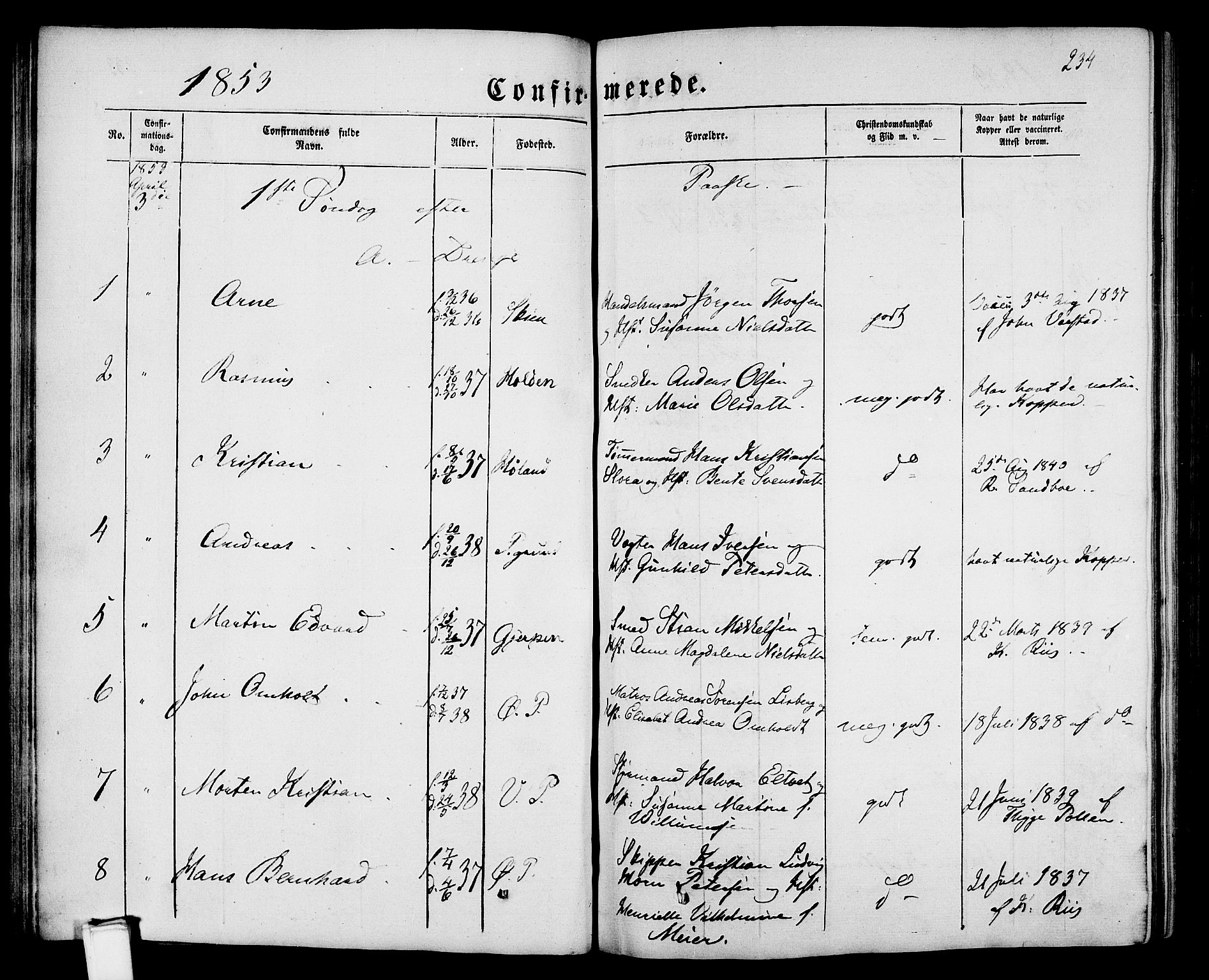 Porsgrunn kirkebøker , SAKO/A-104/G/Gb/L0004: Parish register (copy) no. II 4, 1853-1882, p. 234