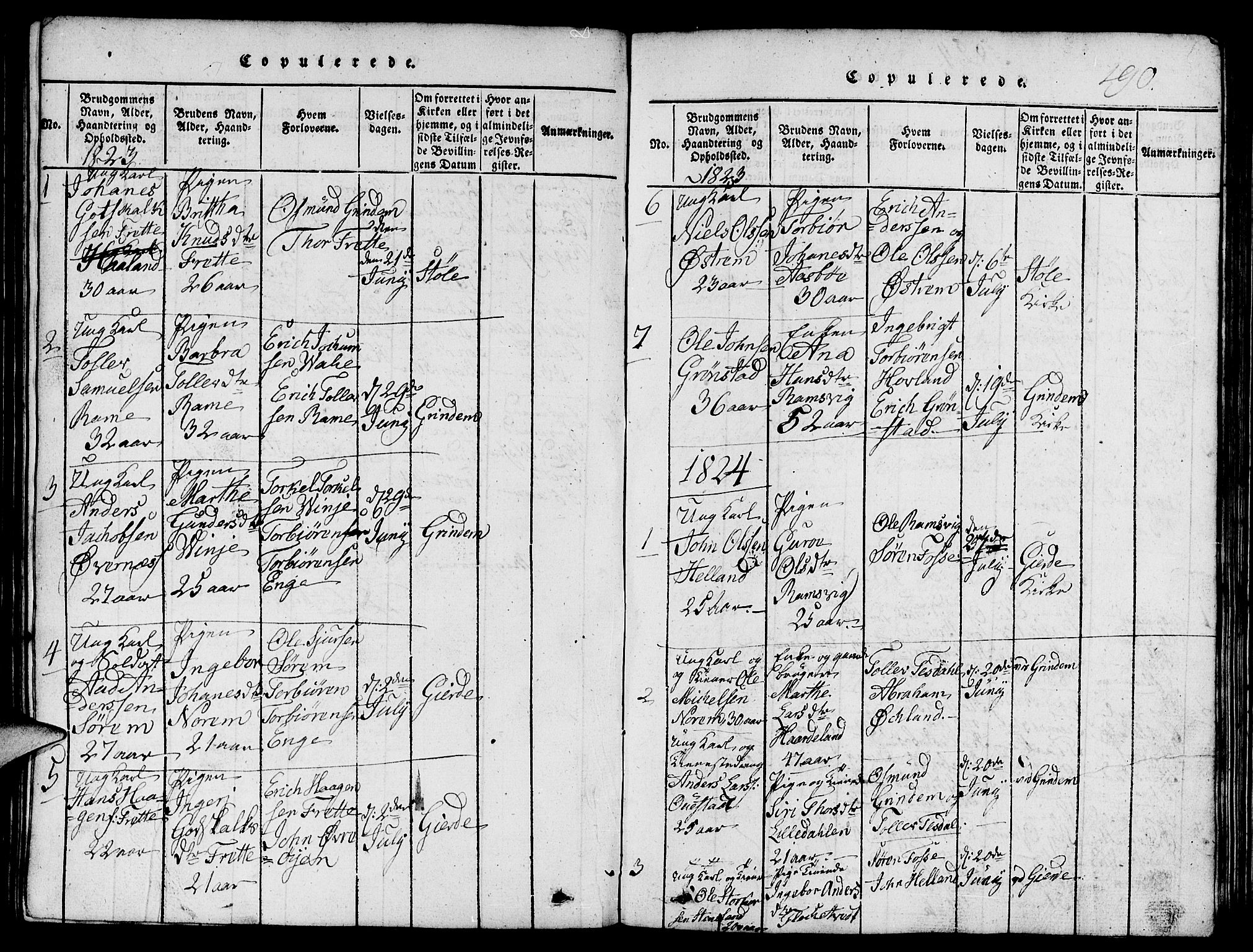Etne sokneprestembete, SAB/A-75001/H/Hab: Parish register (copy) no. C 1, 1816-1841, p. 190