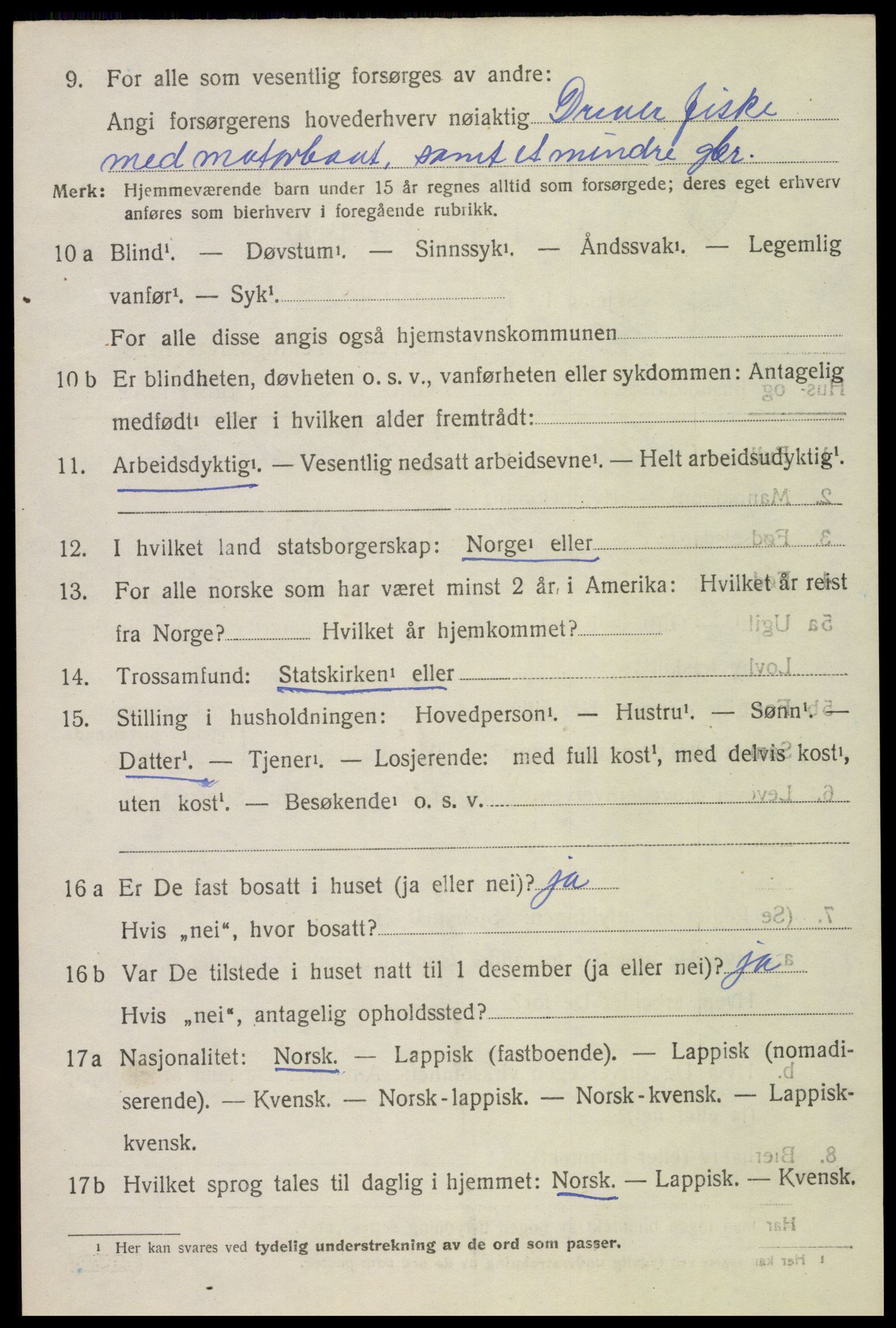 SAT, 1920 census for Øksnes, 1920, p. 4959