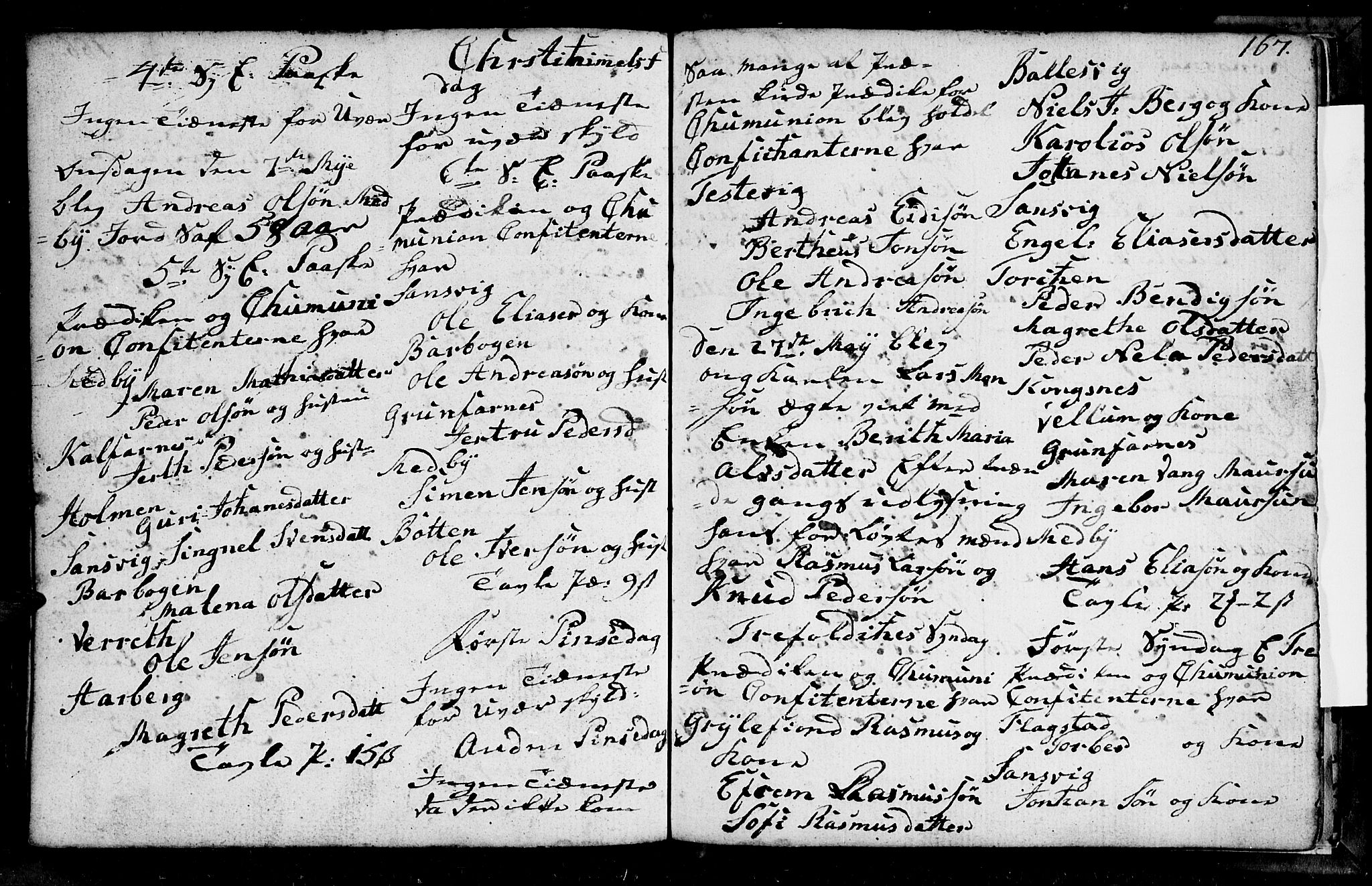 Berg sokneprestkontor, AV/SATØ-S-1318/G/Ga/Gab/L0010klokker: Parish register (copy) no. 10, 1783-1811, p. 167