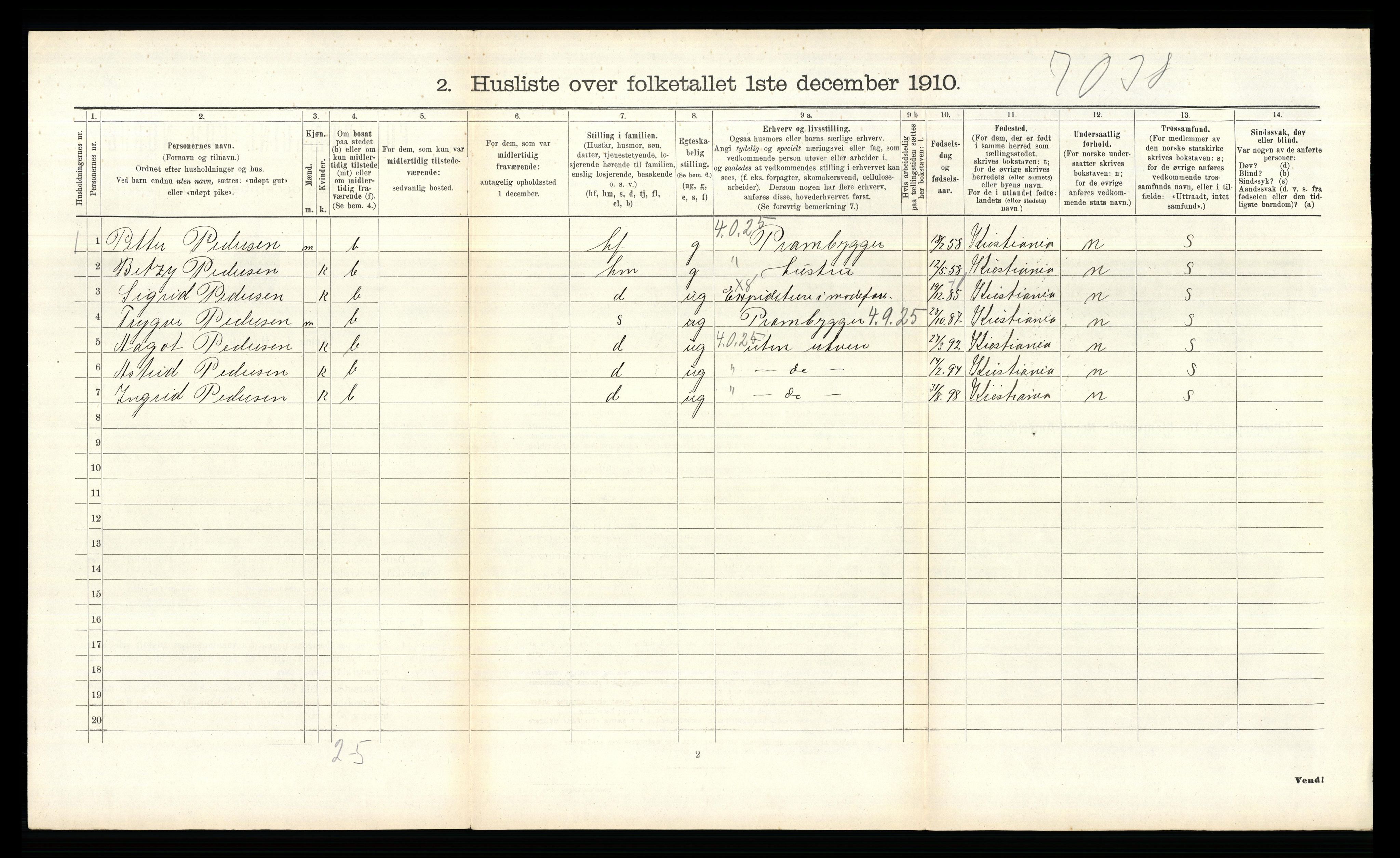 RA, 1910 census for Aker, 1910, p. 1296