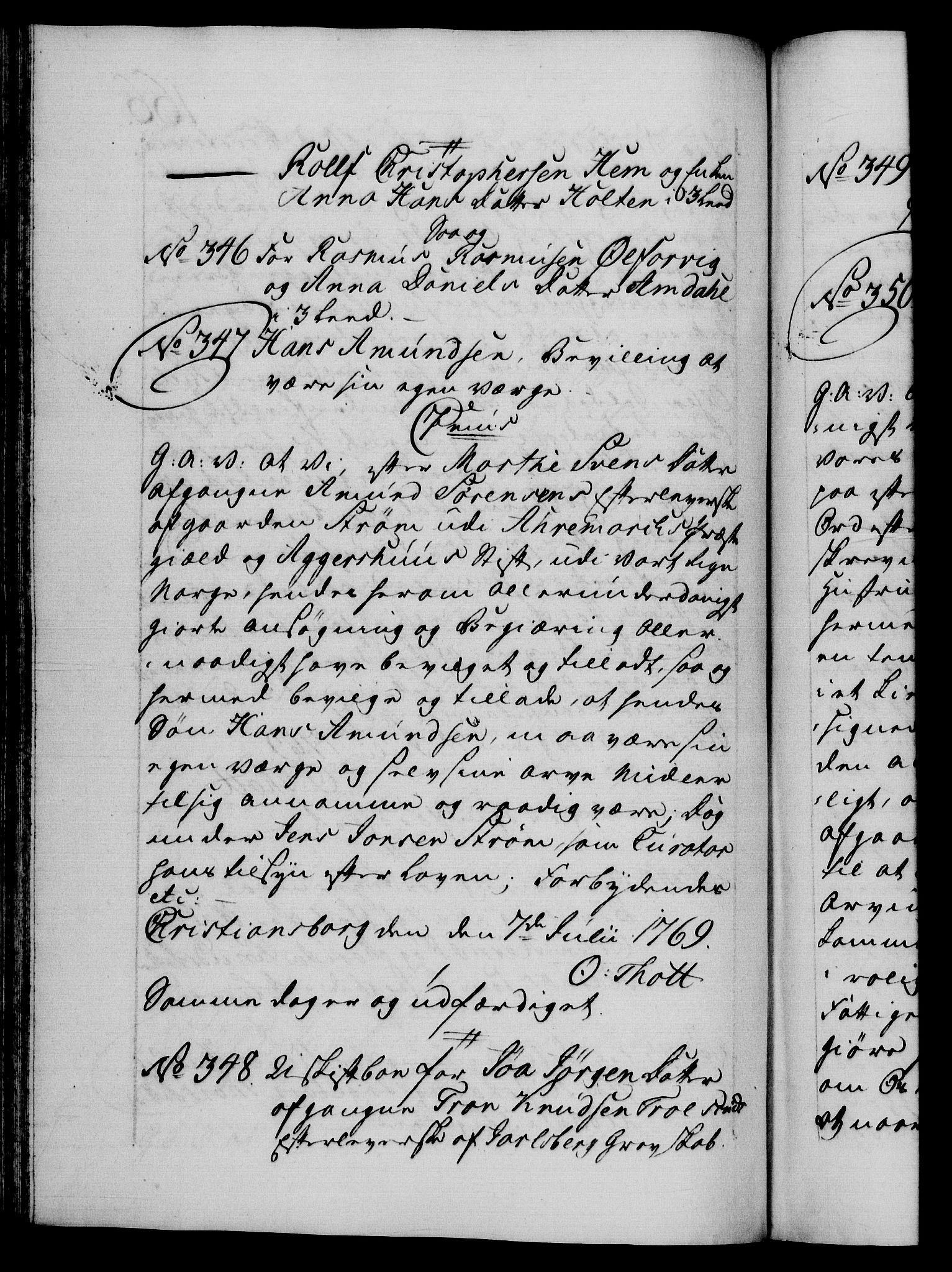 Danske Kanselli 1572-1799, AV/RA-EA-3023/F/Fc/Fca/Fcaa/L0044: Norske registre, 1769-1771, p. 166b