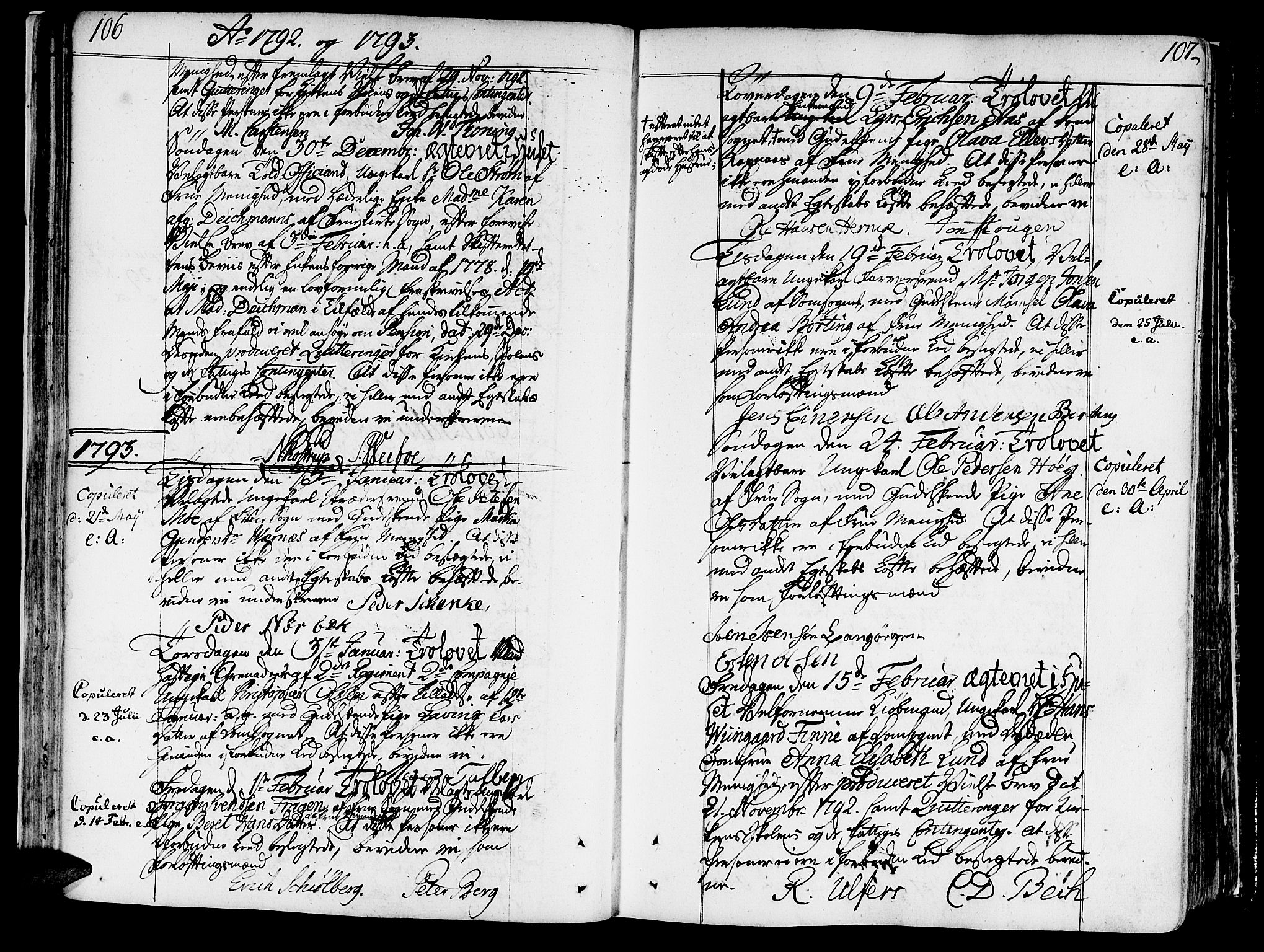 Ministerialprotokoller, klokkerbøker og fødselsregistre - Sør-Trøndelag, AV/SAT-A-1456/602/L0105: Parish register (official) no. 602A03, 1774-1814, p. 106-107