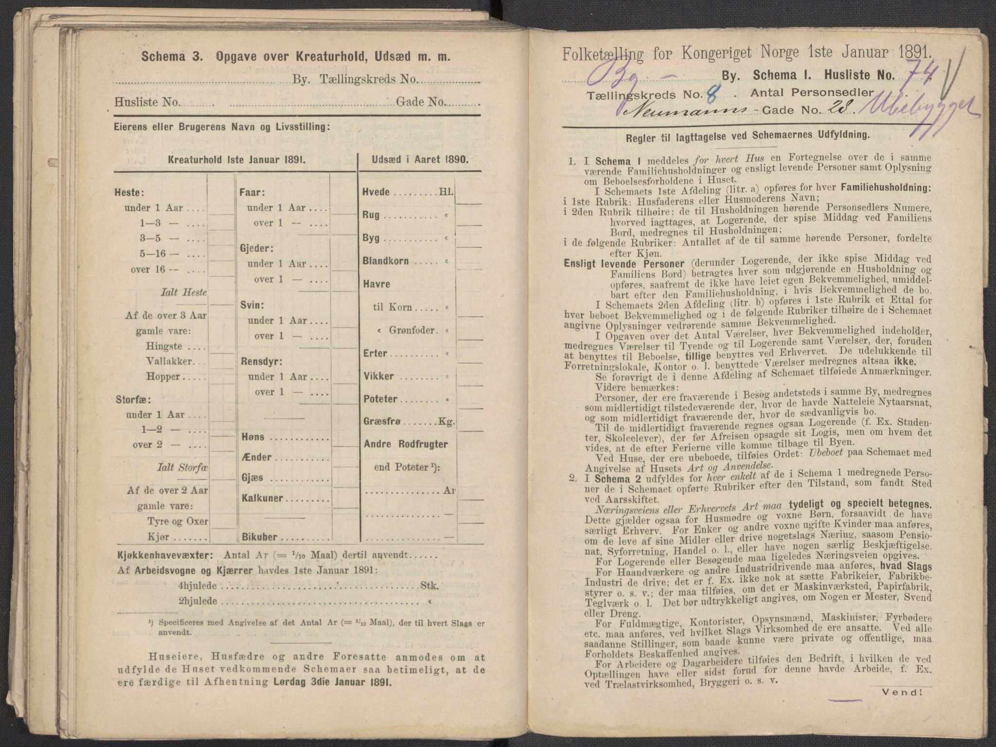 RA, 1891 Census for 1301 Bergen, 1891, p. 1486