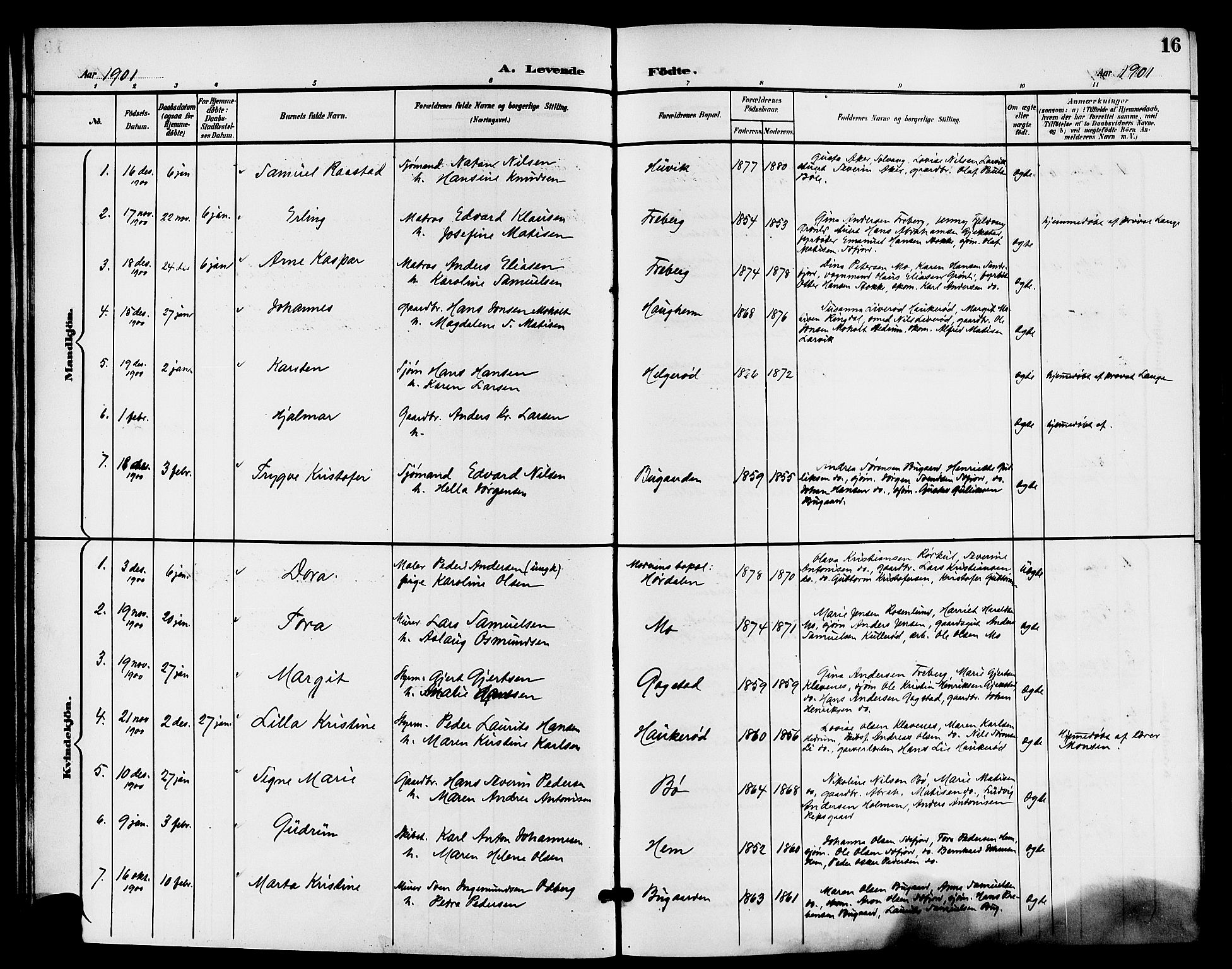 Sandar kirkebøker, AV/SAKO-A-243/G/Ga/L0002: Parish register (copy) no. 2, 1900-1915, p. 16