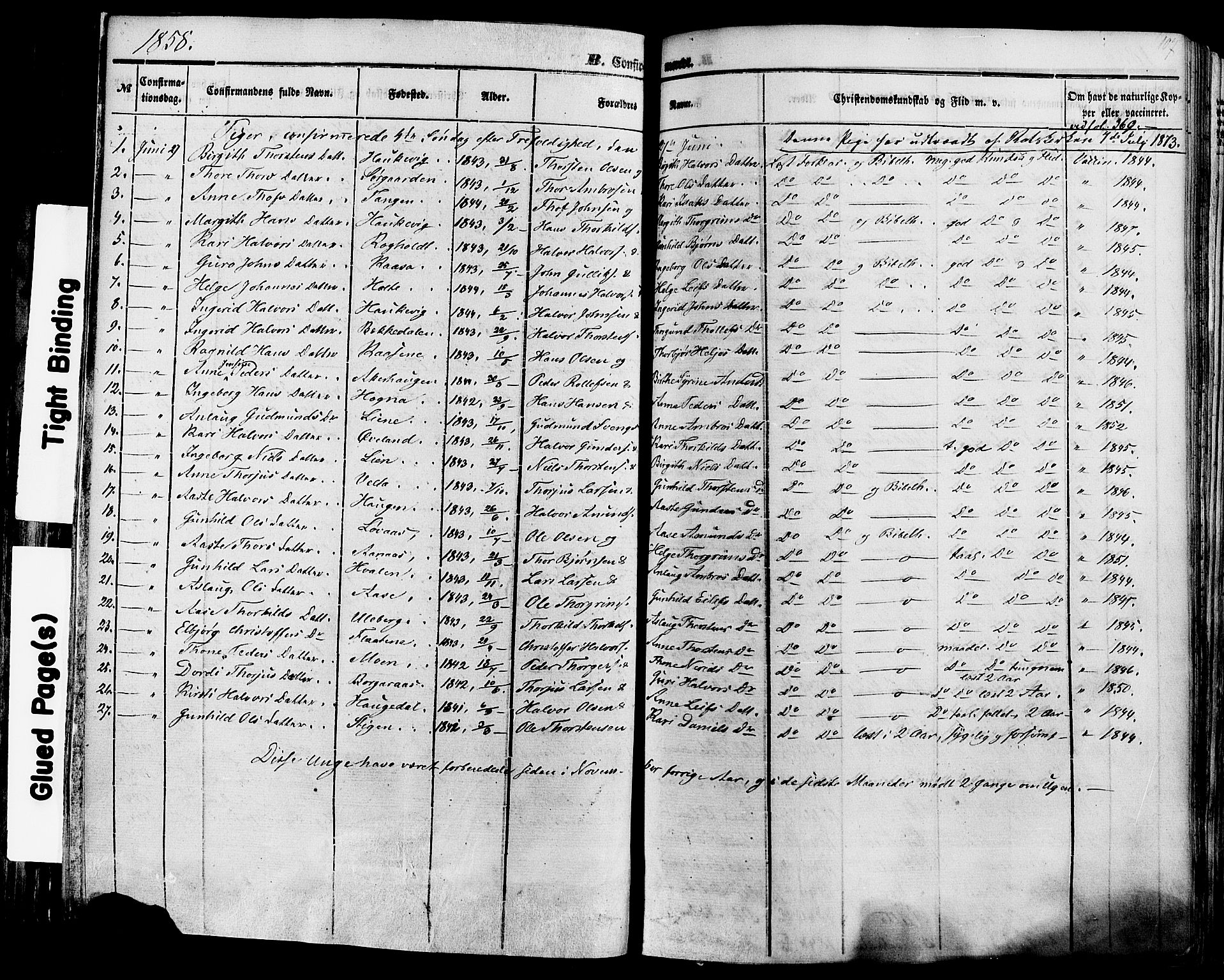 Sauherad kirkebøker, SAKO/A-298/F/Fa/L0007: Parish register (official) no. I 7, 1851-1873, p. 107