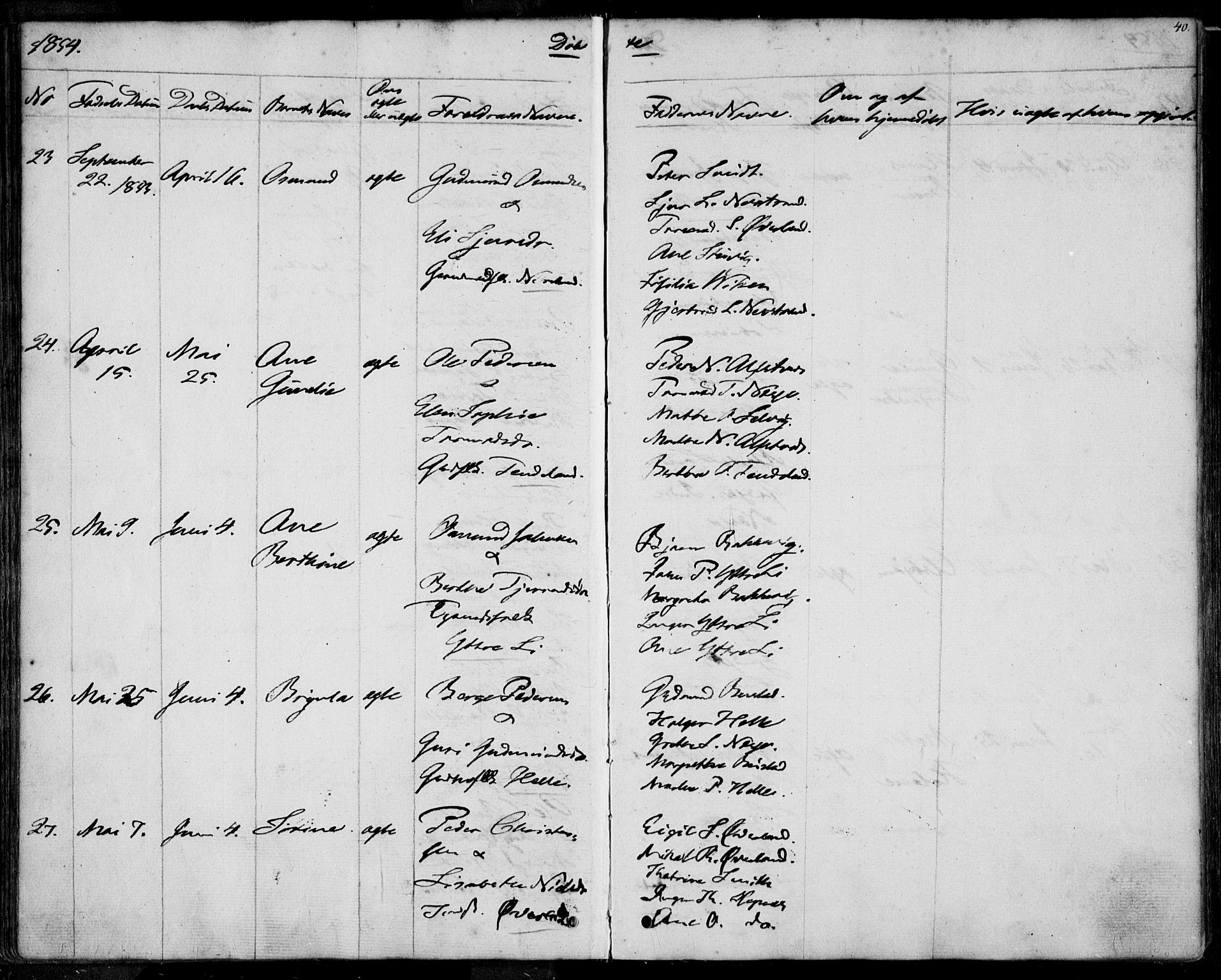 Nedstrand sokneprestkontor, AV/SAST-A-101841/01/IV: Parish register (official) no. A 8, 1839-1860, p. 40