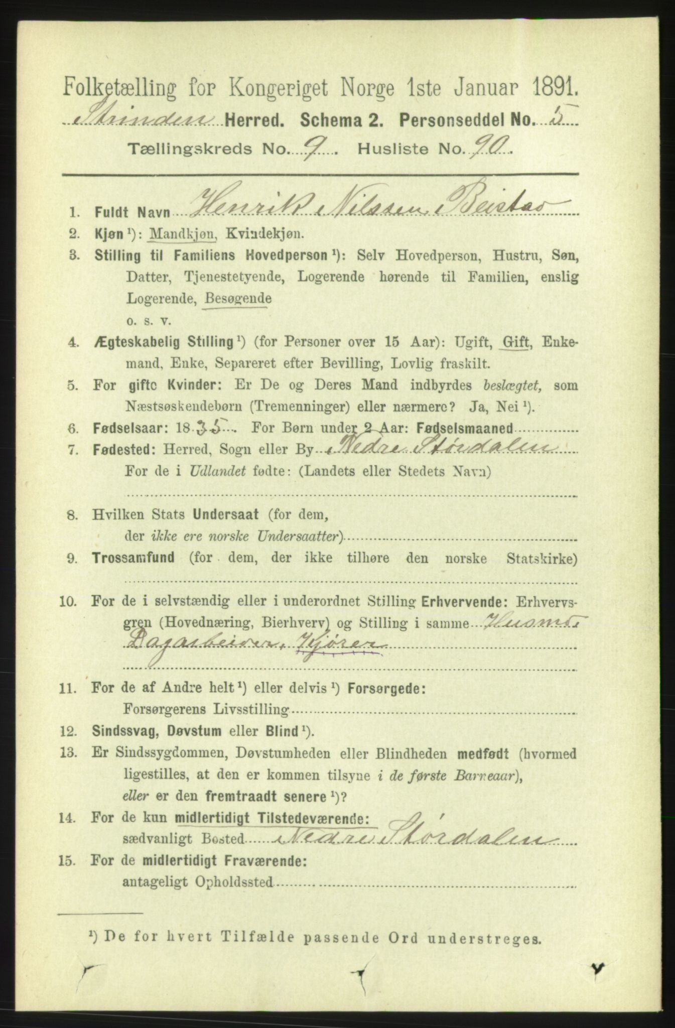 RA, 1891 census for 1660 Strinda, 1891, p. 8881