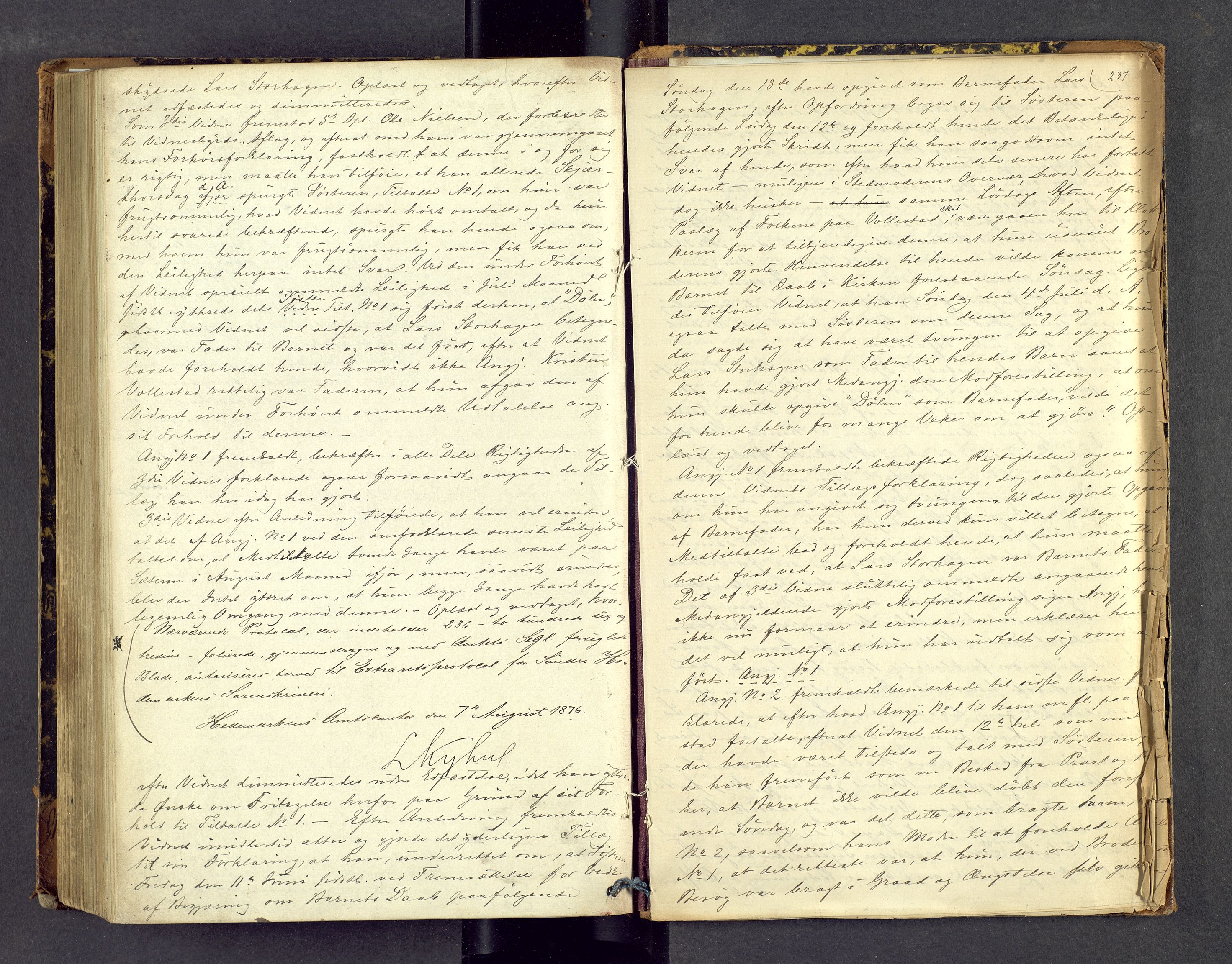 Sør-Hedmark sorenskriveri, AV/SAH-TING-014/G/Gc/Gca/L0012: Ekstrarettsprotokoll, 1876-1880, p. 236b-237a