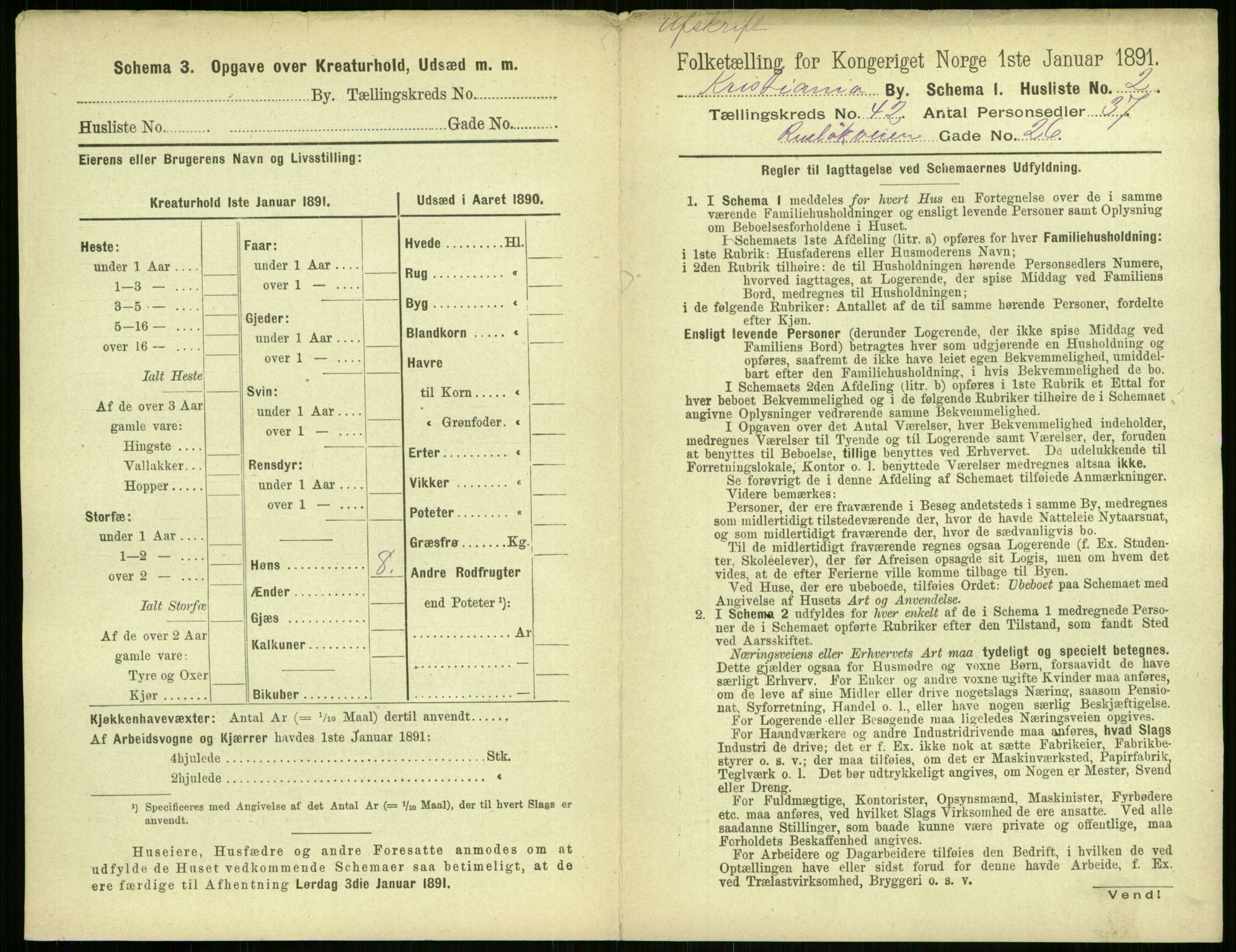 RA, 1891 census for 0301 Kristiania, 1891, p. 24664