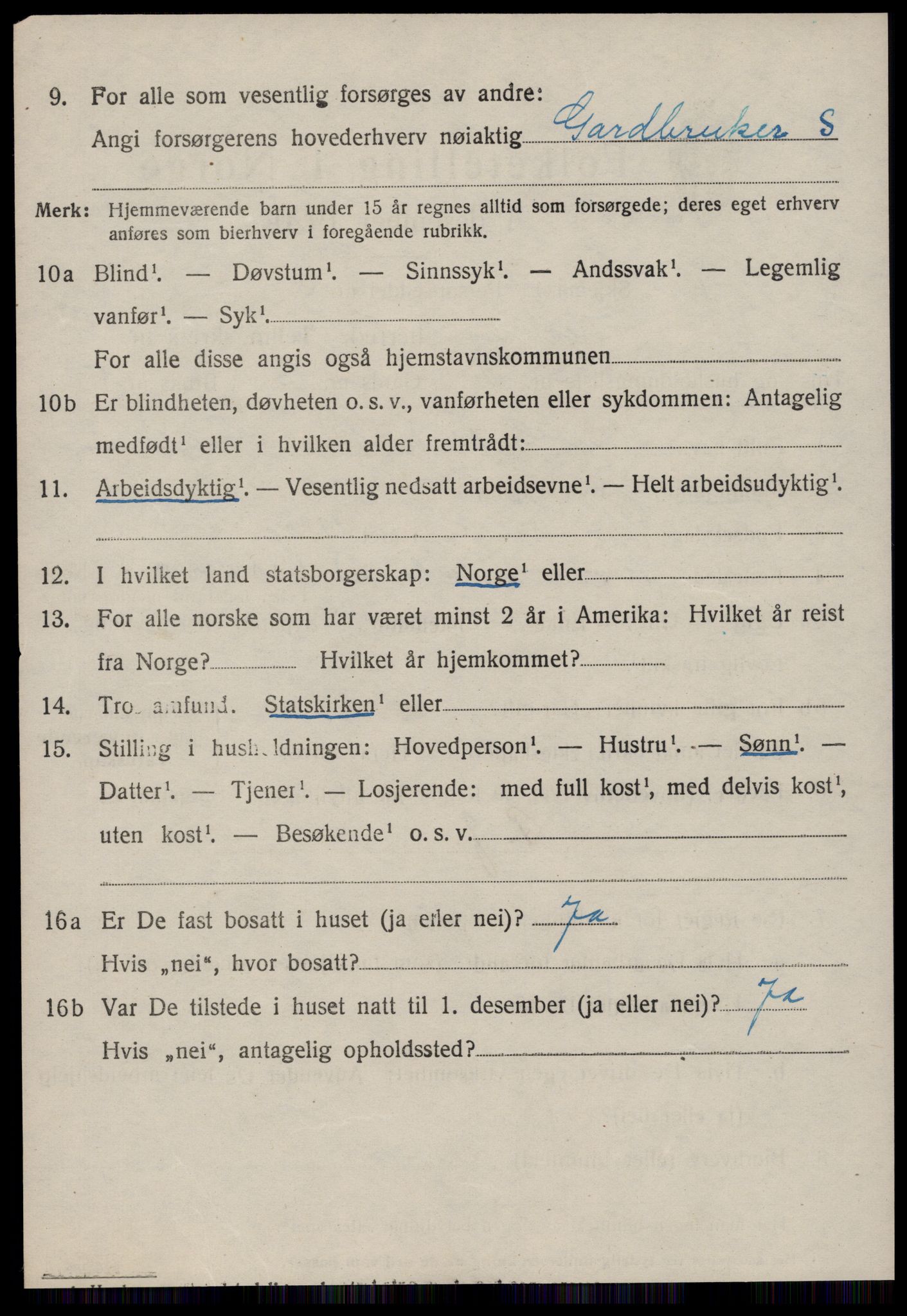 SAT, 1920 census for Vestnes, 1920, p. 3406