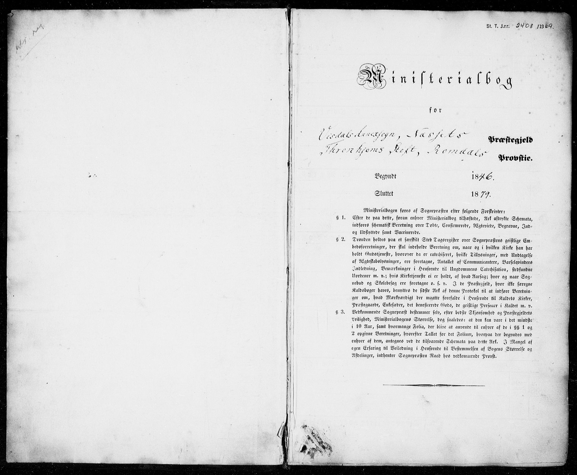 Ministerialprotokoller, klokkerbøker og fødselsregistre - Møre og Romsdal, SAT/A-1454/554/L0643: Parish register (official) no. 554A01, 1846-1879
