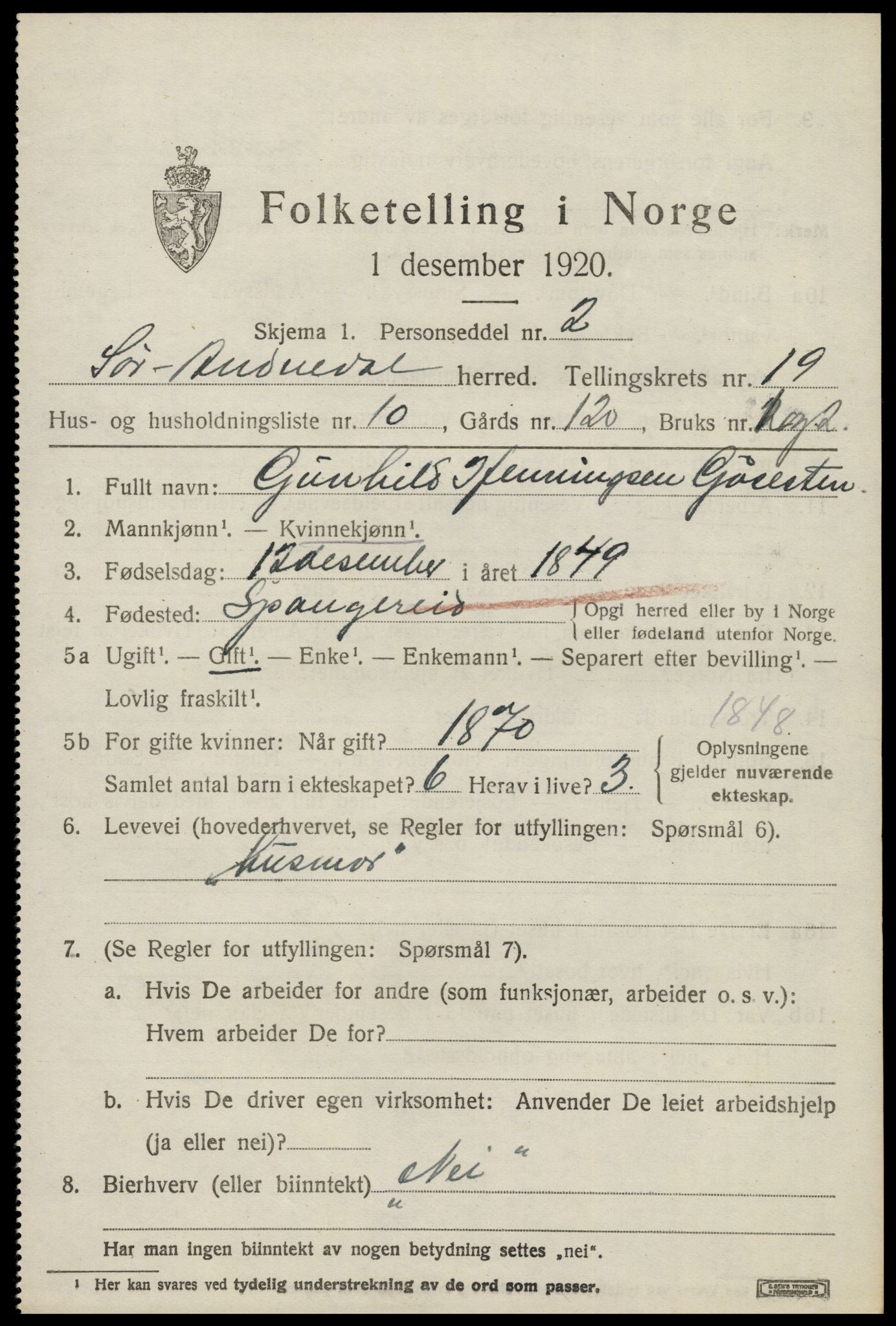 SAK, 1920 census for Sør-Audnedal, 1920, p. 6669