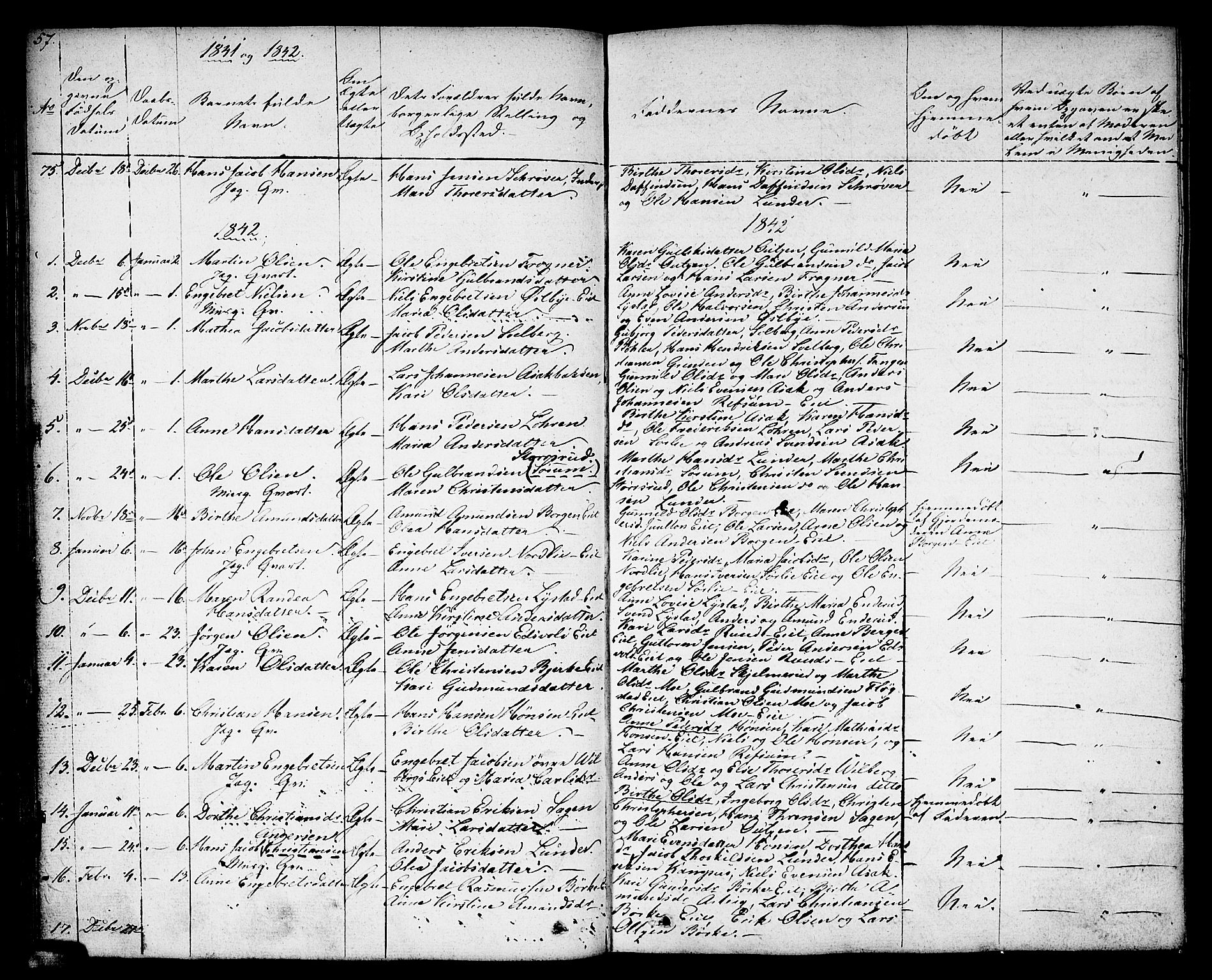 Sørum prestekontor Kirkebøker, AV/SAO-A-10303/F/Fa/L0004: Parish register (official) no. I 4, 1829-1845, p. 57