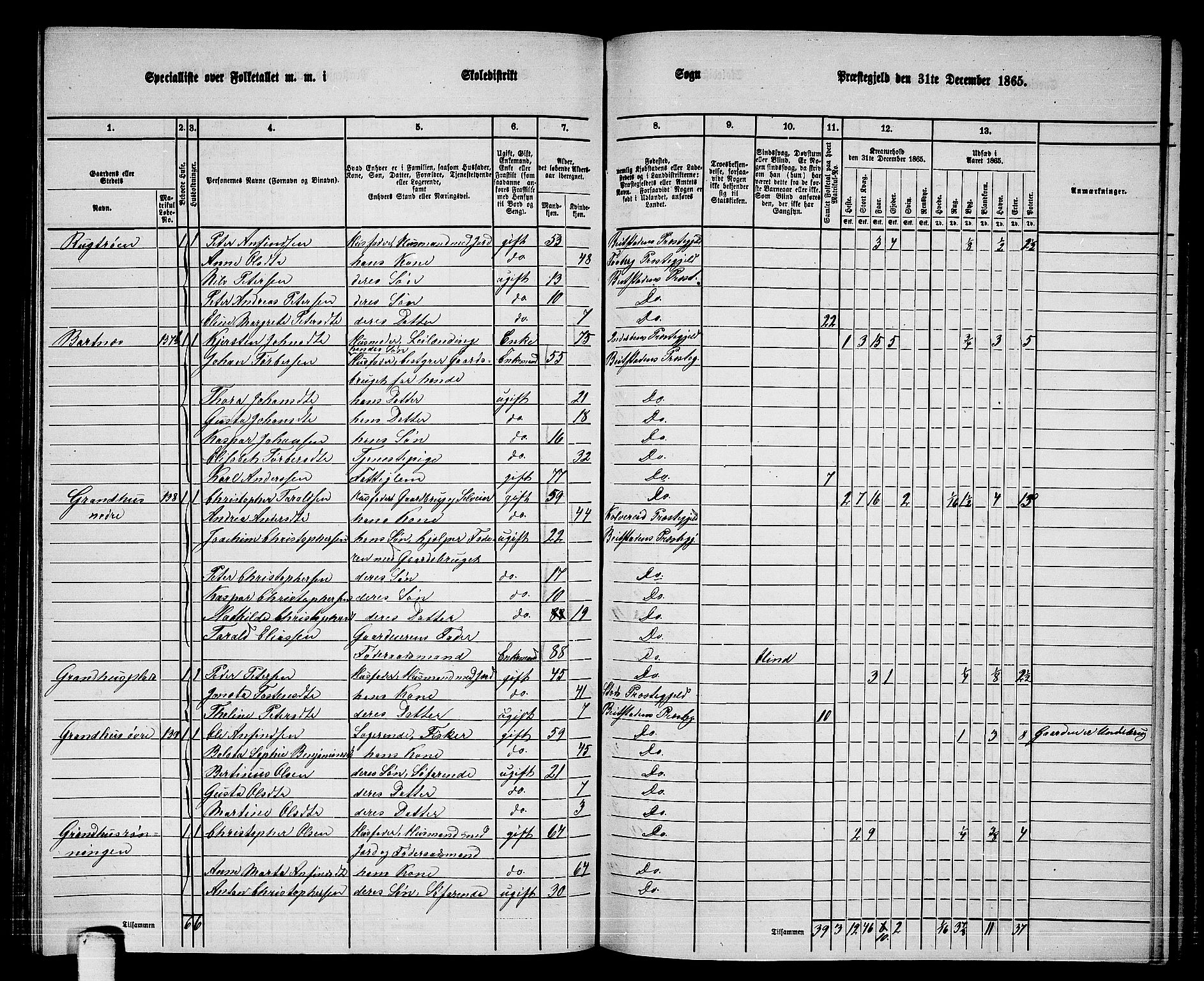 RA, 1865 census for Beitstad, 1865, p. 122