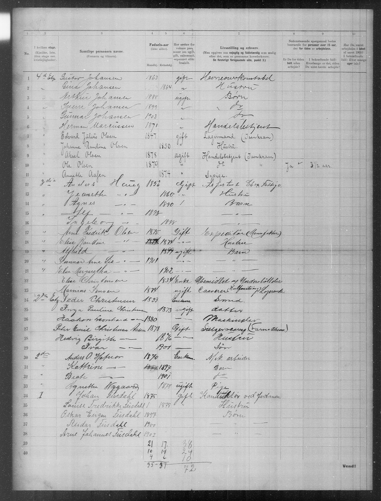 OBA, Municipal Census 1903 for Kristiania, 1903, p. 16213