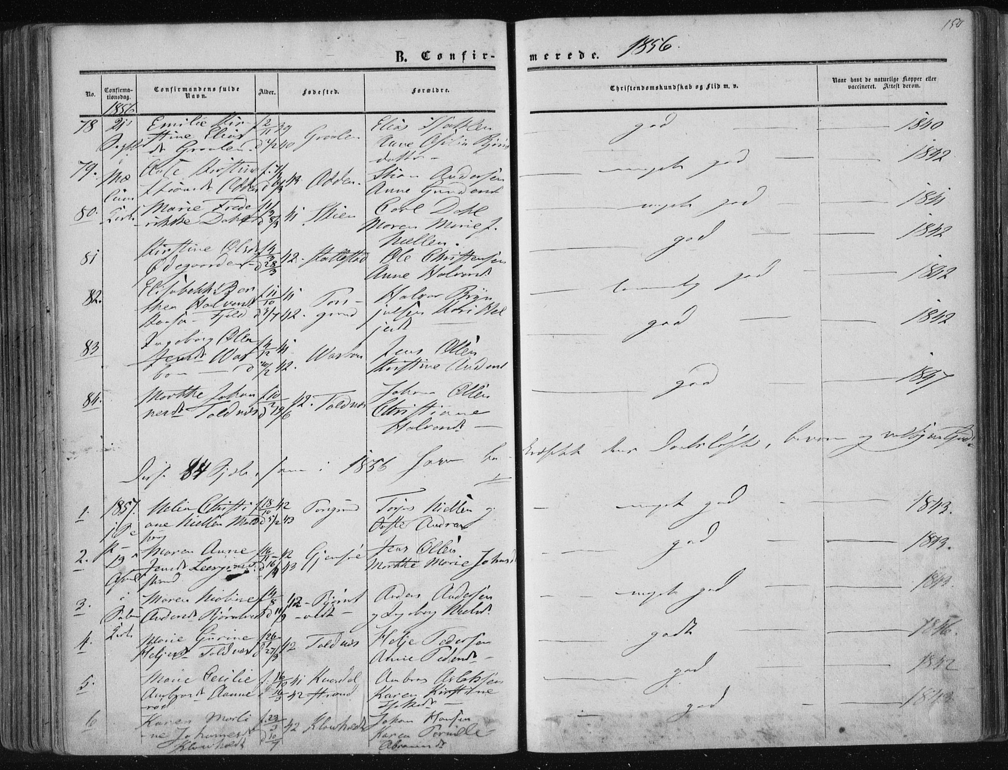 Solum kirkebøker, SAKO/A-306/F/Fa/L0007: Parish register (official) no. I 7, 1856-1864, p. 150