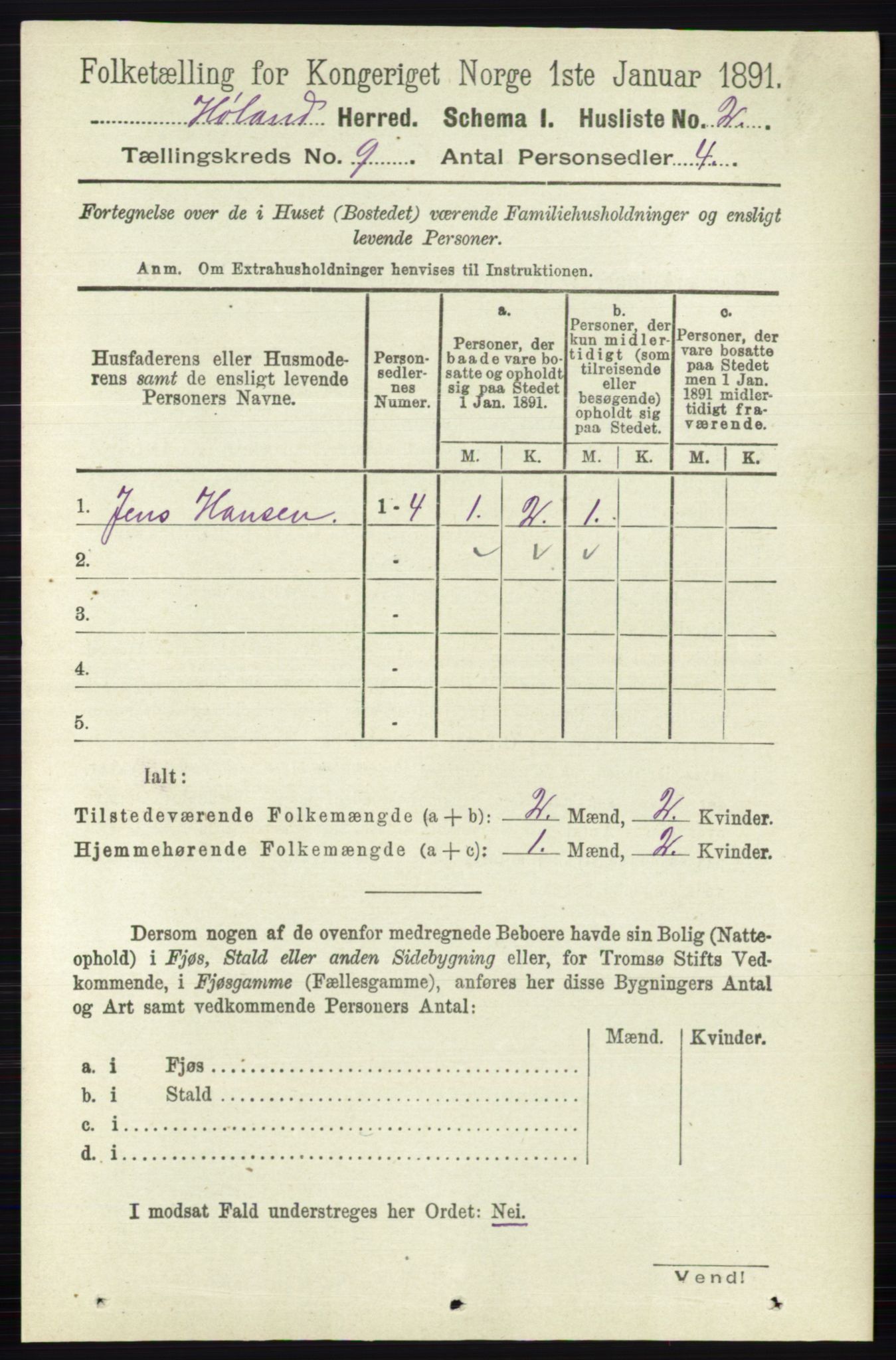 RA, 1891 census for 0221 Høland, 1891, p. 6091